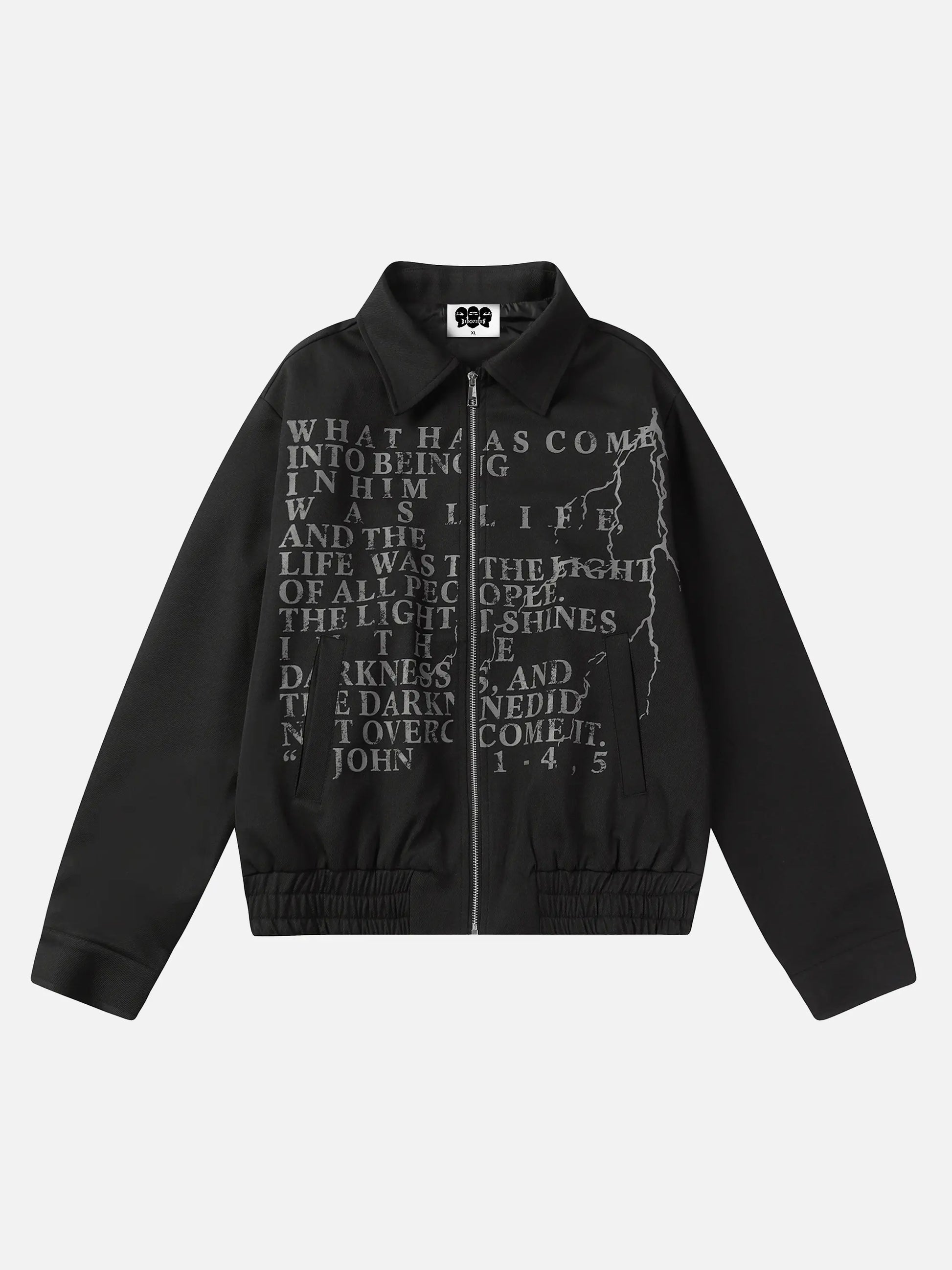 Disguisen American Retro Distressed Letter Print Jacket