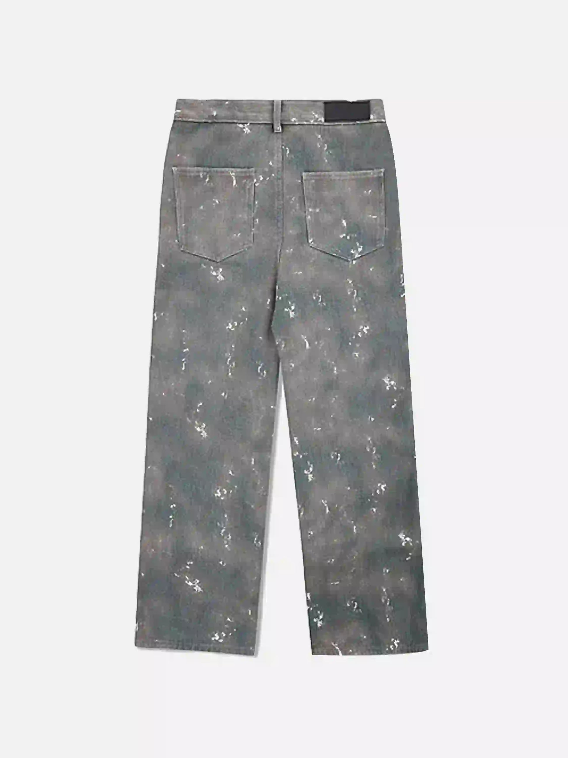 Jean camouflage à éclaboussures d'encre style hip-hop des années 2000