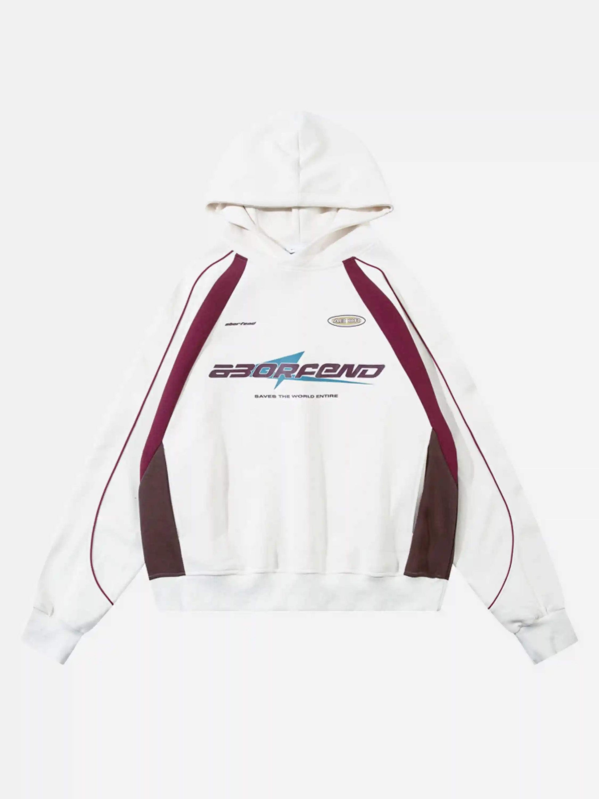 Disguisen Retro Patchwork Hip-Hop Hoodie