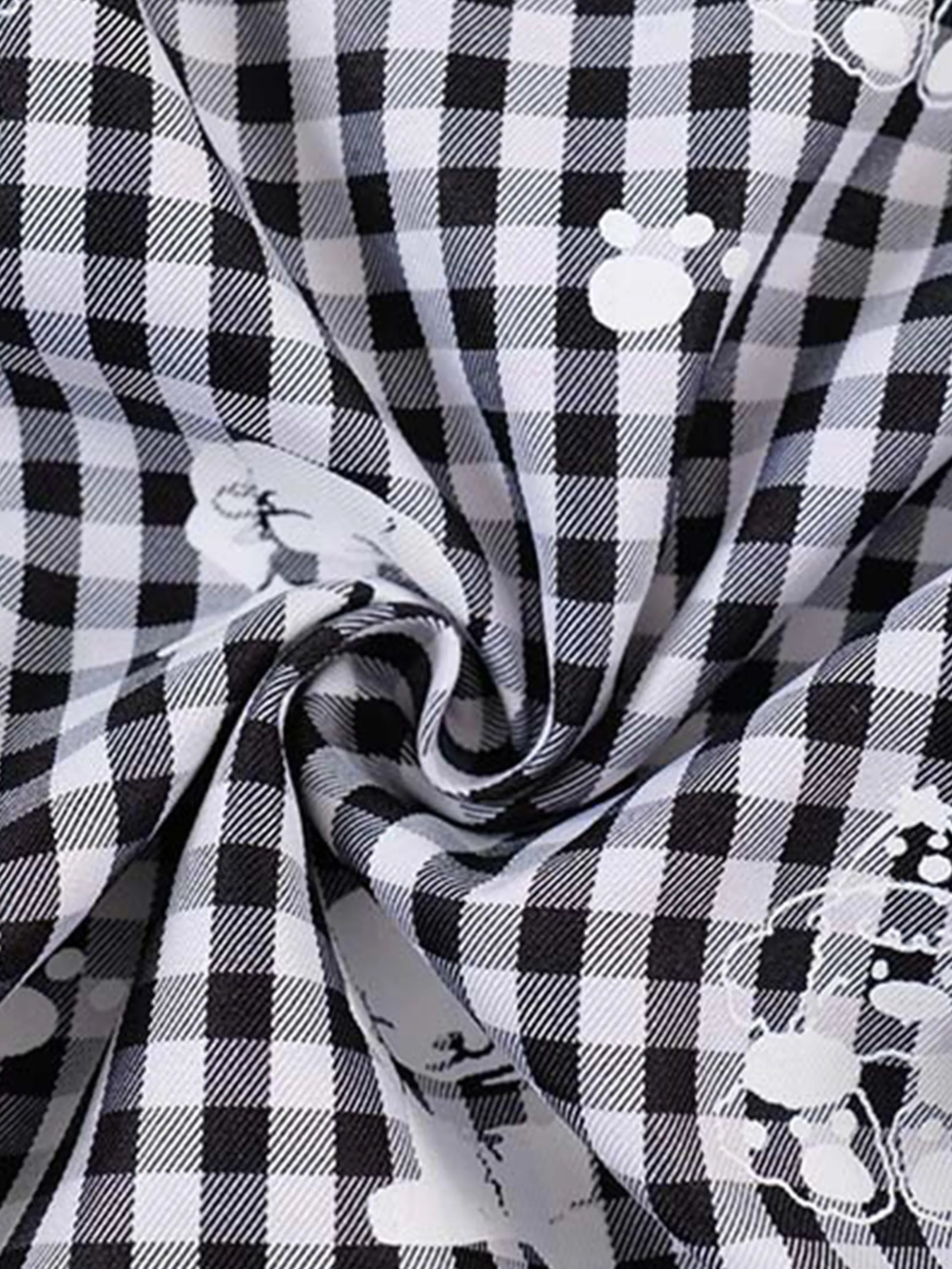 Disguisen Fake Two-piece Print Plaid Sweatpants