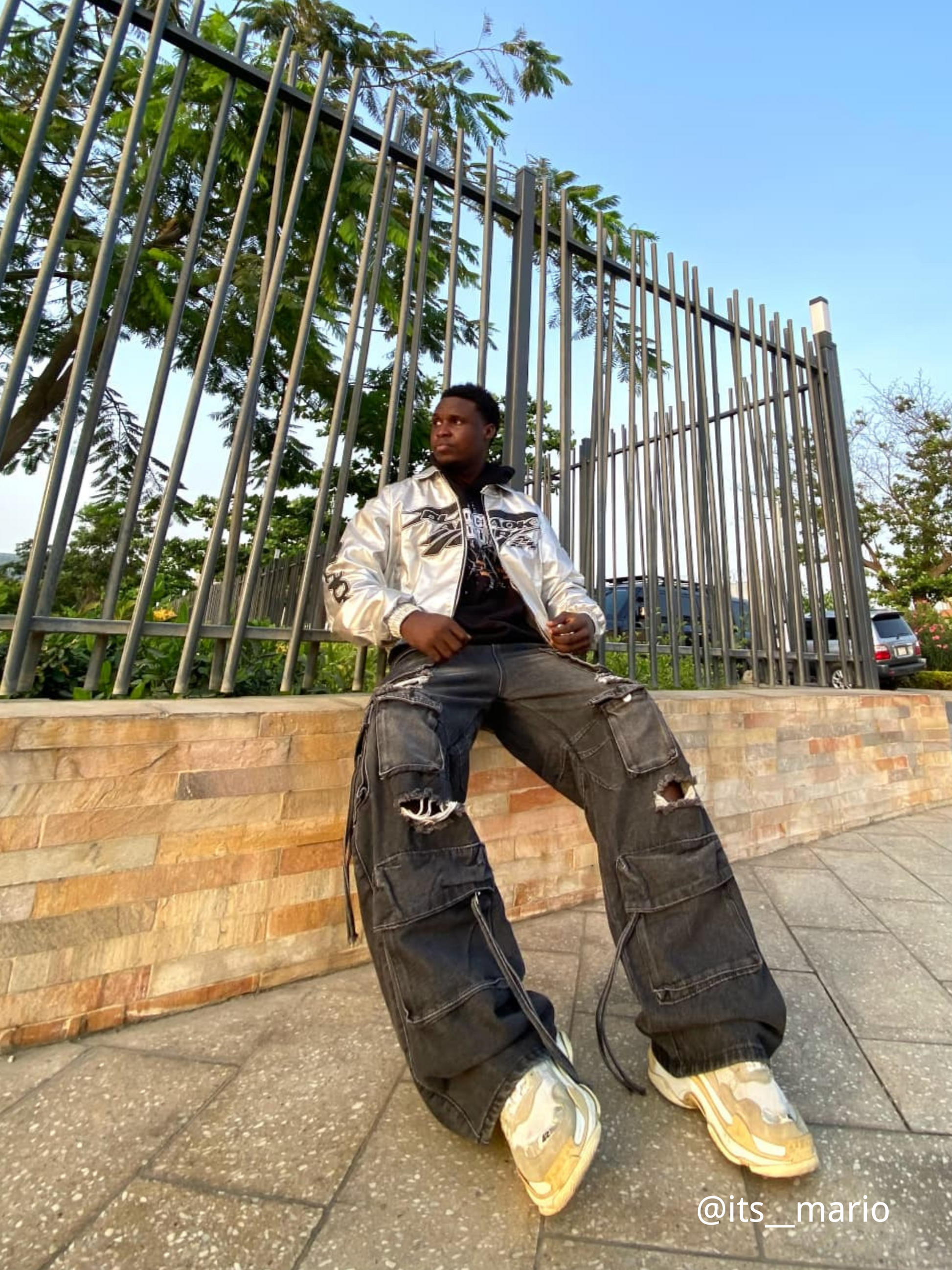 Washed Multi-pocket Work Cargo Jeans