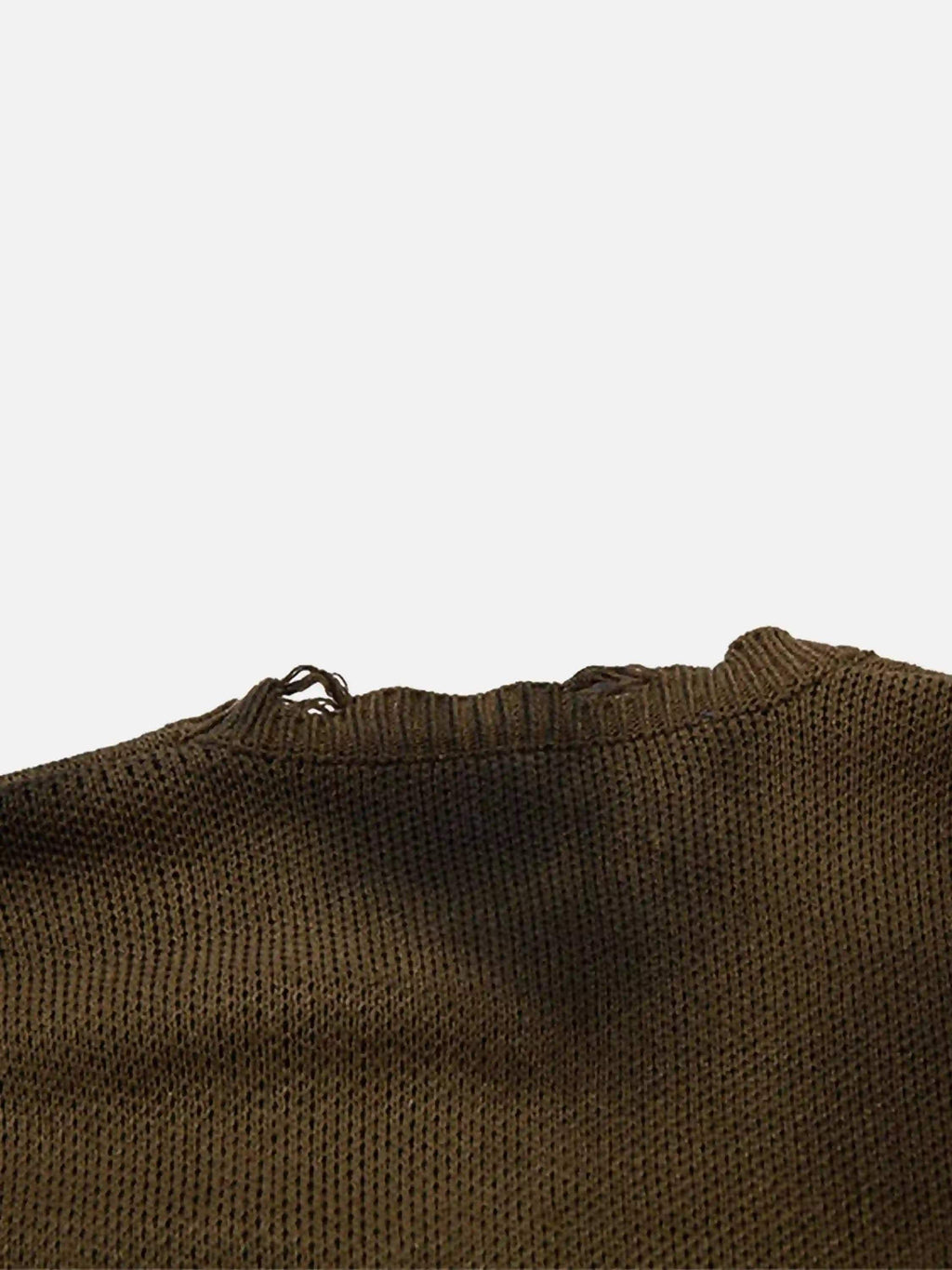 Disguisen Hip-Hop Lazy Style Butterfly Jacquard Ripped Sweater