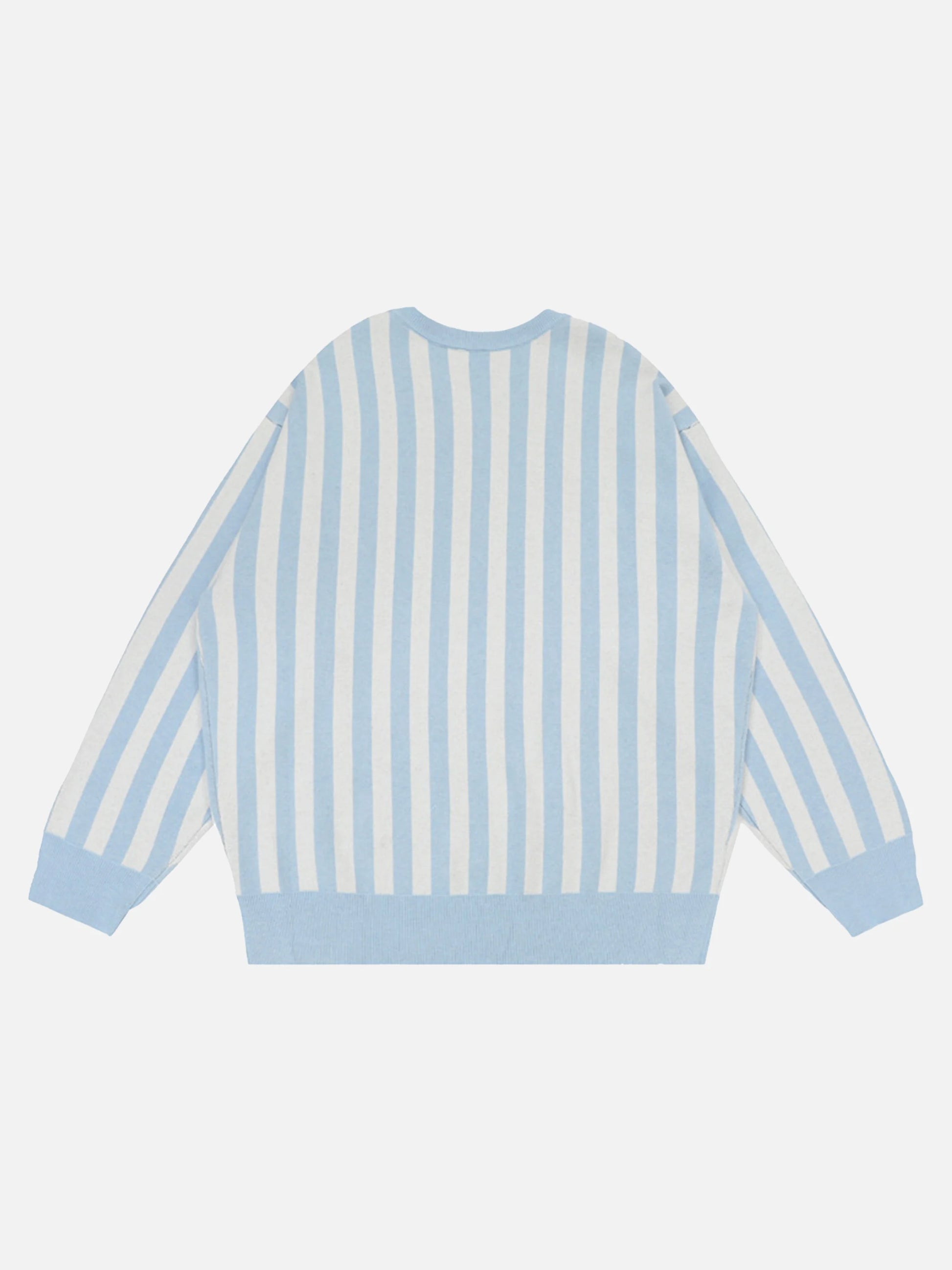 Vintage Vertical Striped Preppy V-Neck Sweater