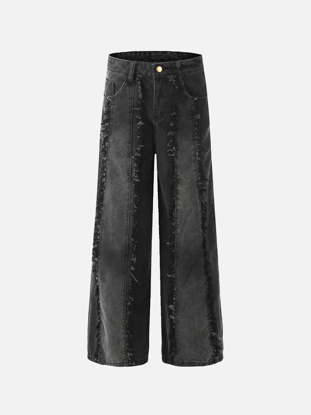 Vintage Fringed Raw-edge Jeans