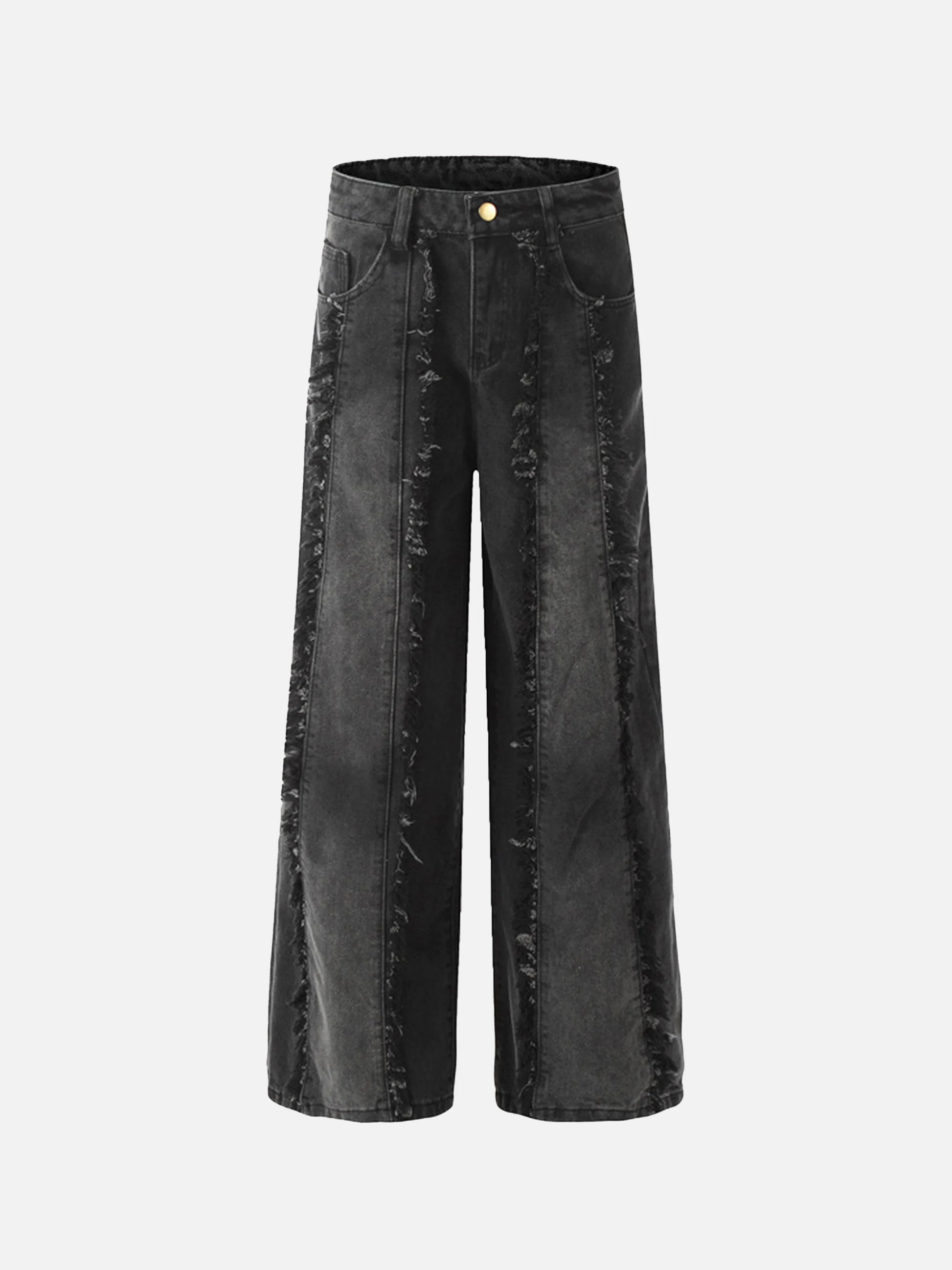 Vintage Fringed Raw-edge Jeans