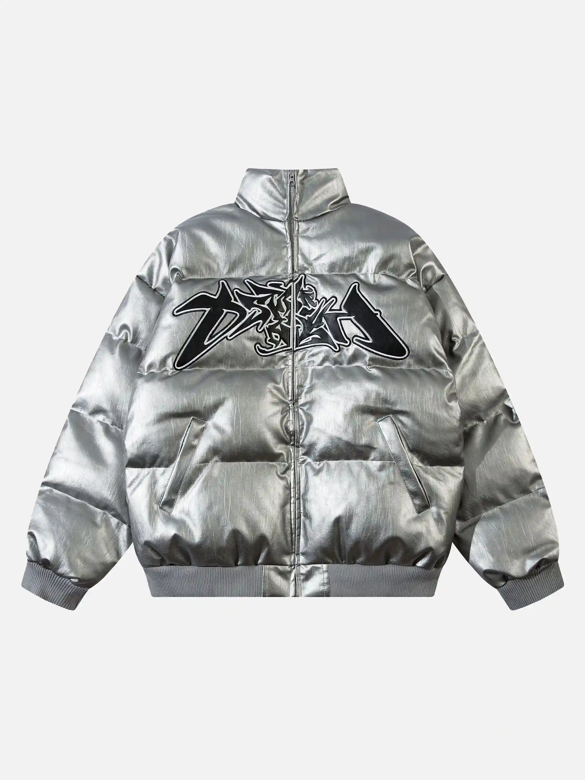 Disguisen American Punk Patchwork Pu Coat