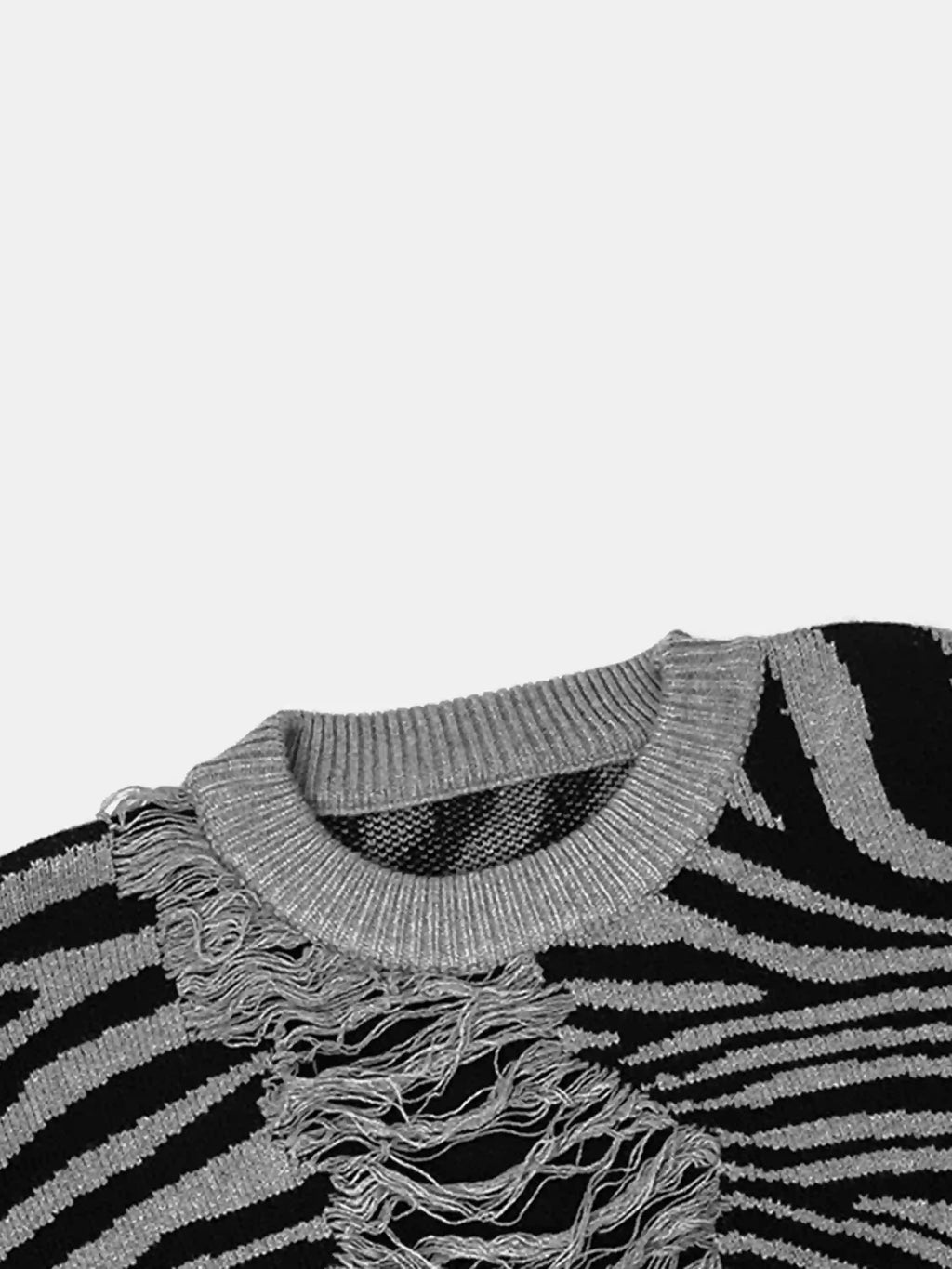 Disguisen Ripped Zebra Pattern Sweater