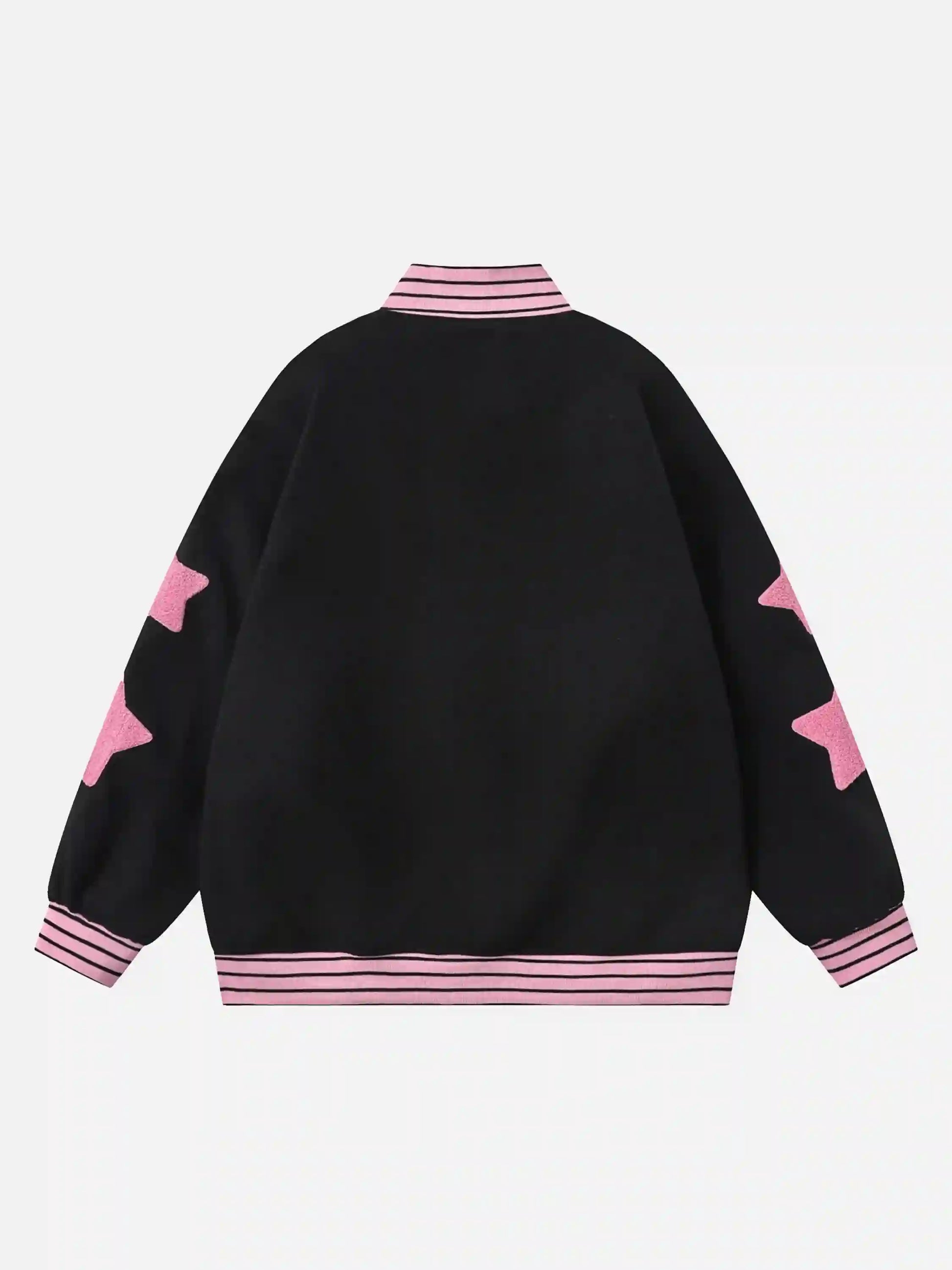 Disguisen Buttoned Star Embroidered Baseball Jacket