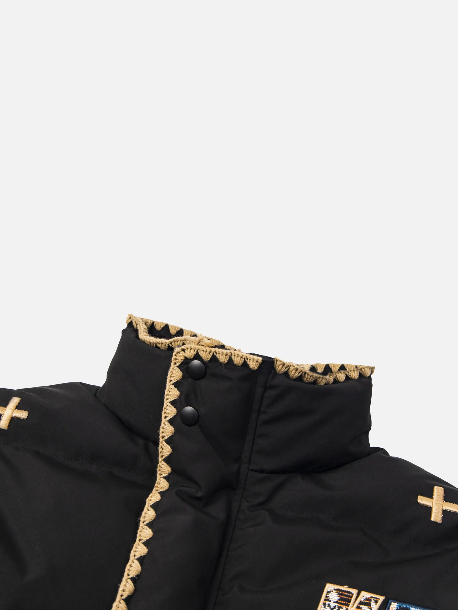 Pixel Embroidery Stand-collar Coat