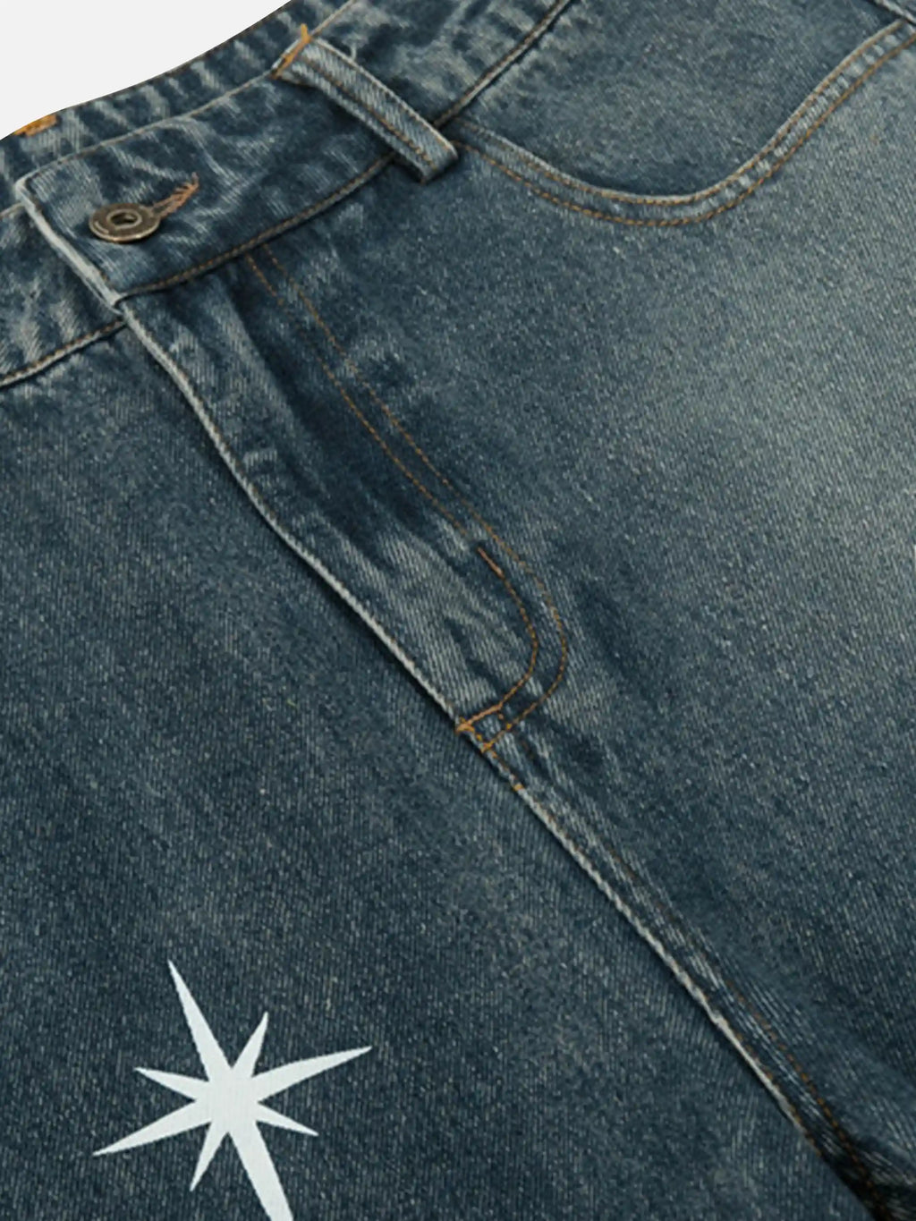 Polaris Print Washed Straight Jeans