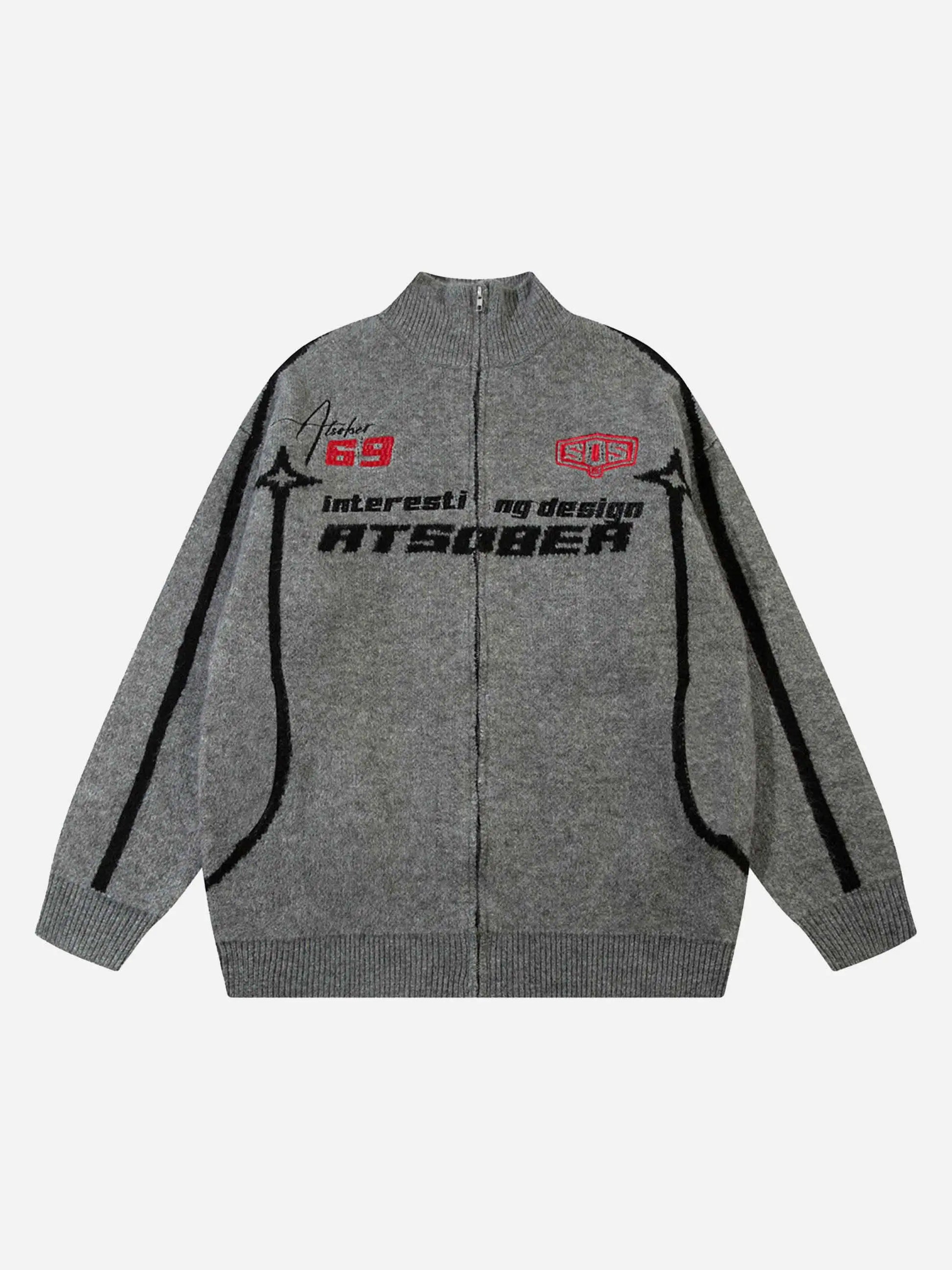 Disguisen Contrast Color Racing Zip-up Cardigan
