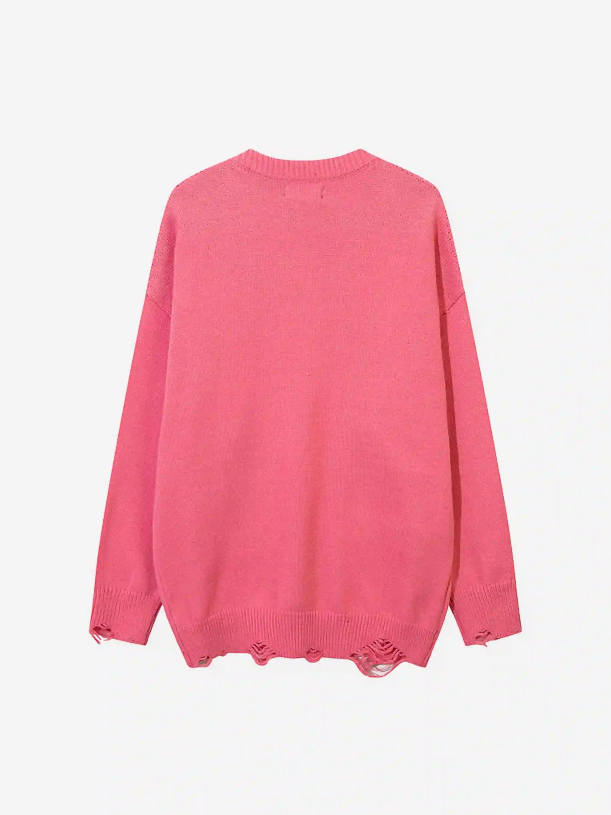 Disguisen Ripped Cross Star Zip-up Desgin Sweater