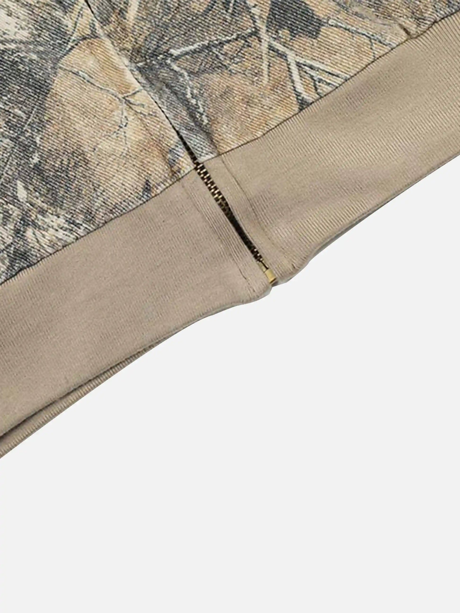 Camouflage Print Zip-up Hoodie