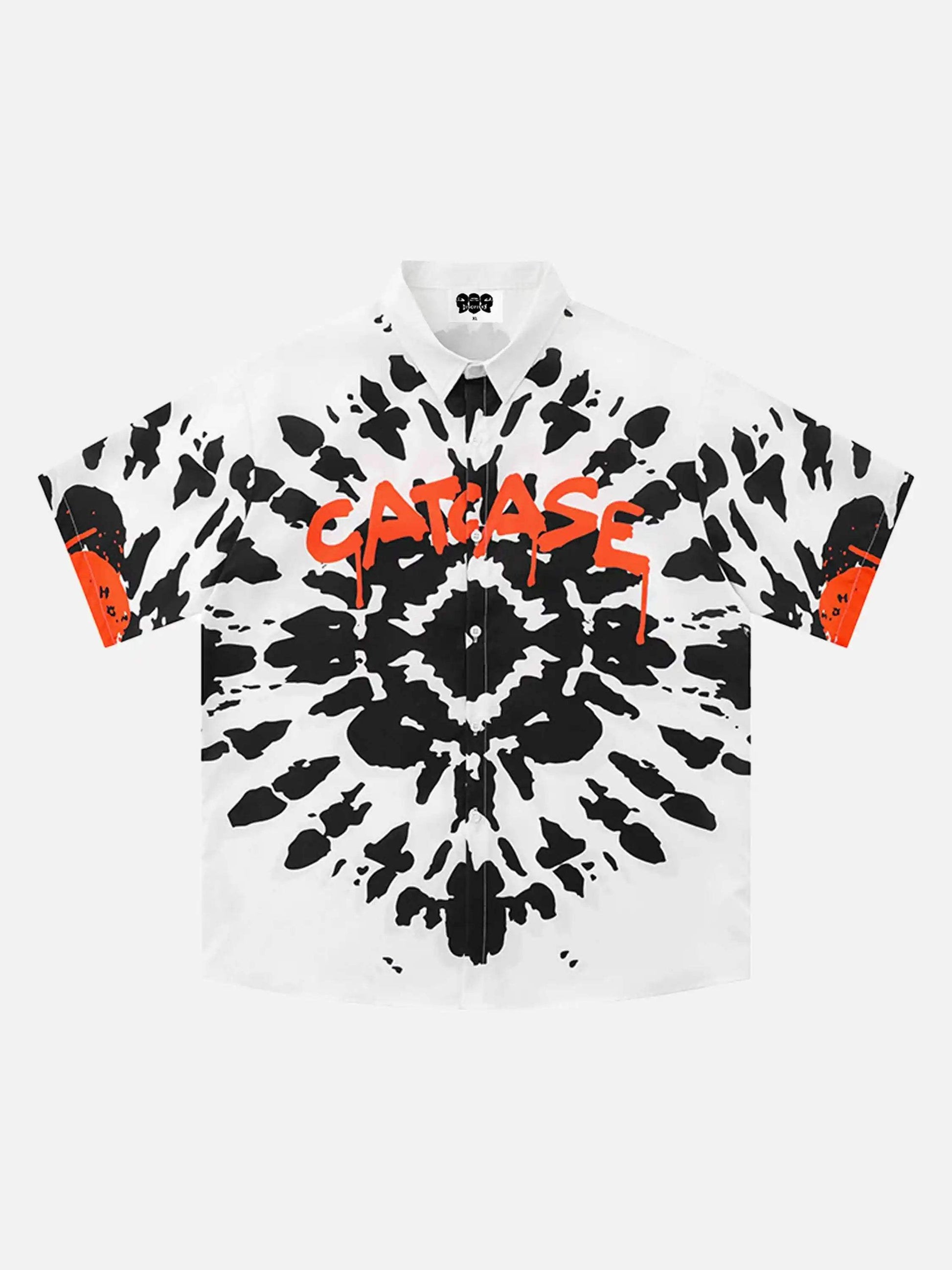 Disguisen Faux Tie-Dye Print Short-Sleeved Hip-Hop Shirt