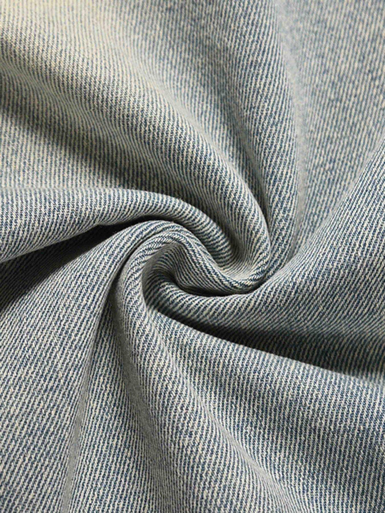 Washed Worn Loose Jeans