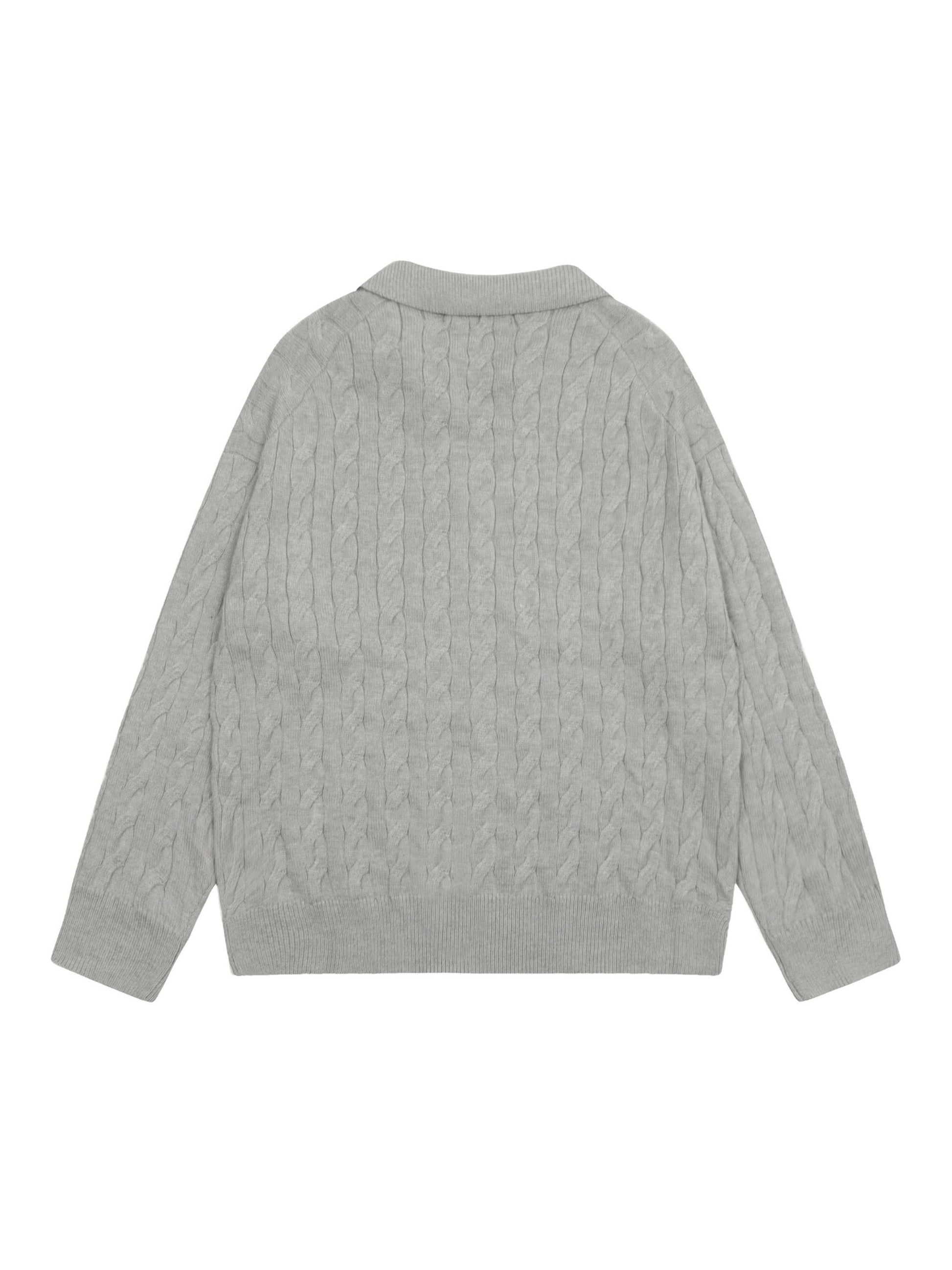 Vintage Letter Embroidery Academic Style Sweater