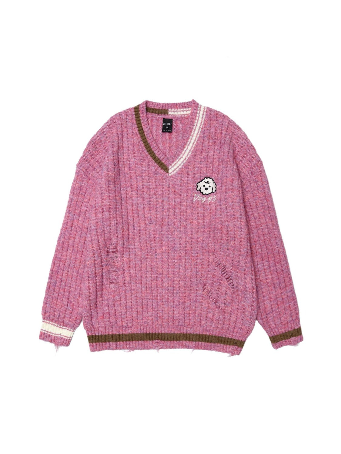 Vintage Stripes Collision Color Sweater