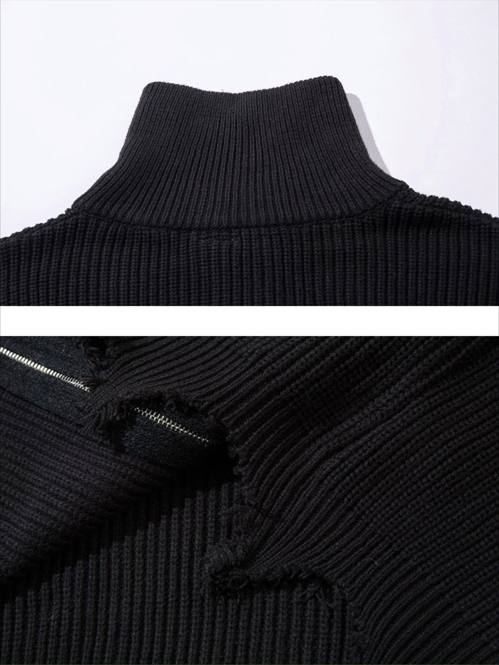 Vintage Worn Loose zipper Sweater