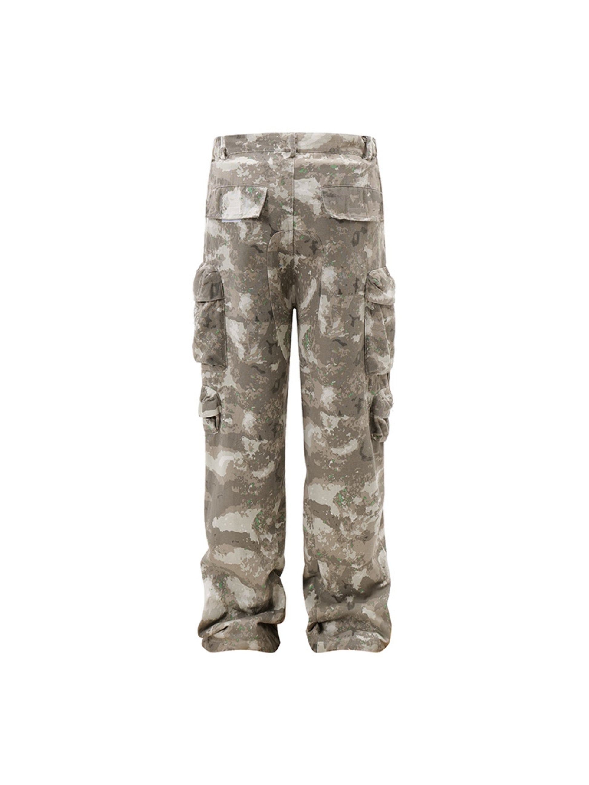 Functional Camouflage Straight-leg Cargo Pants