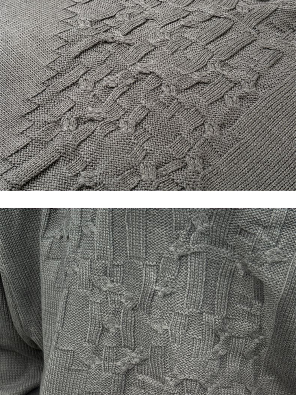 Vintage Asymmetric Woven Knit Hoodie