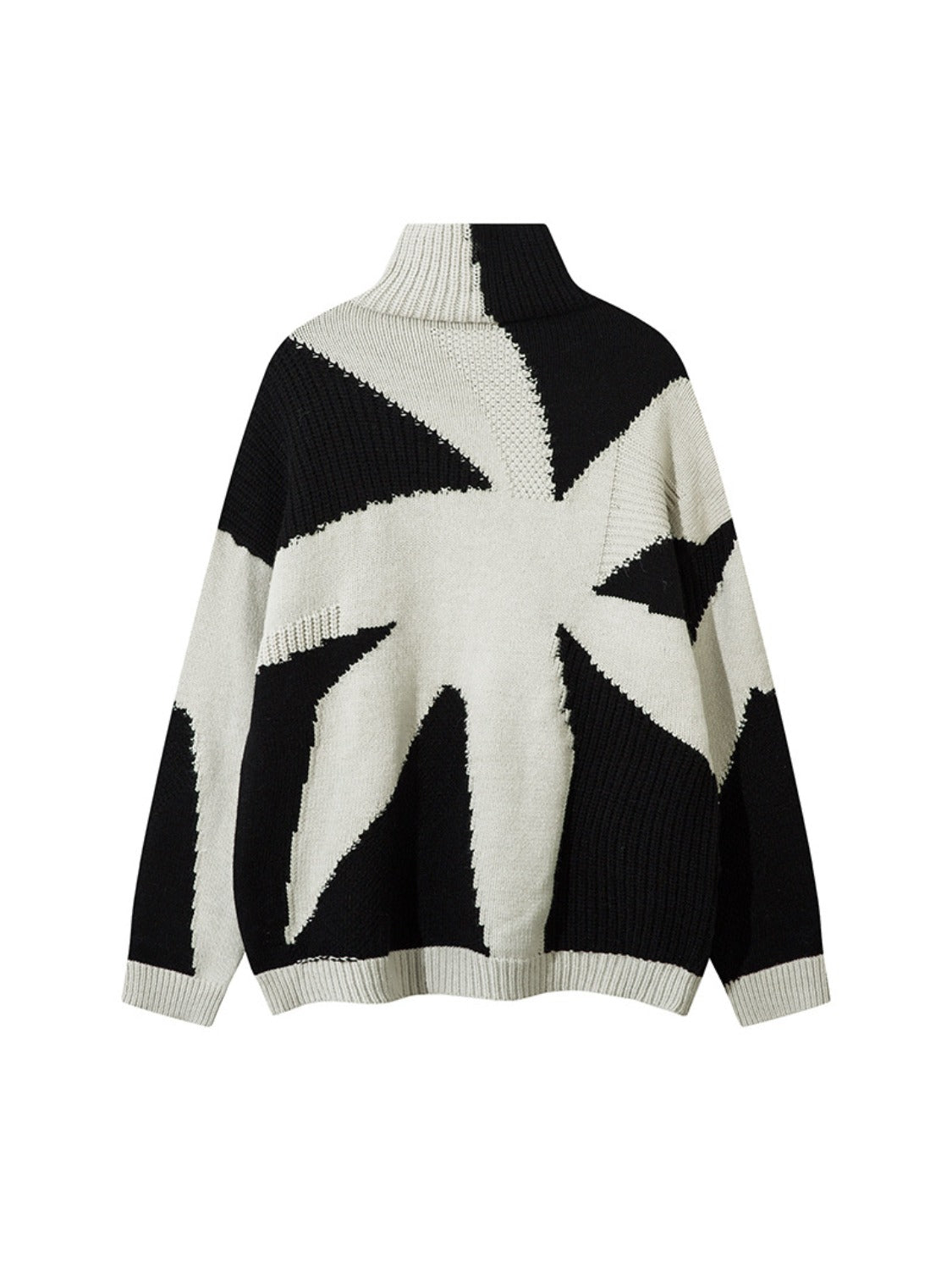 High Street High-neck Spiral Jacquard Sweater