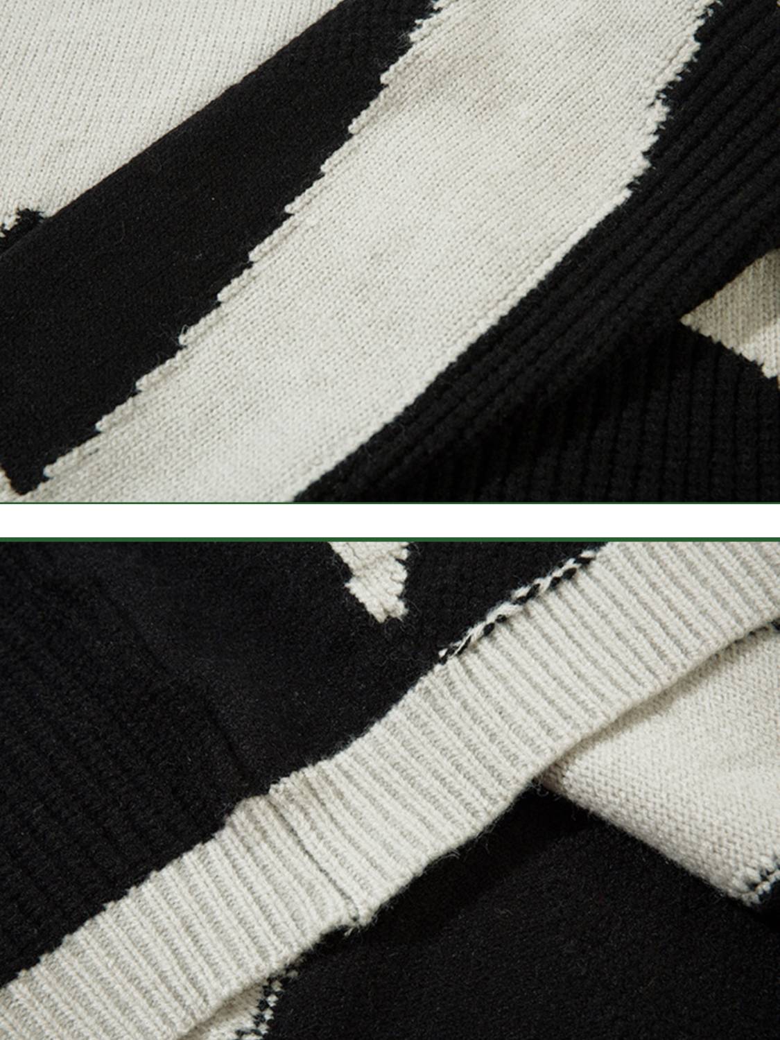 High Street High-neck Spiral Jacquard Sweater