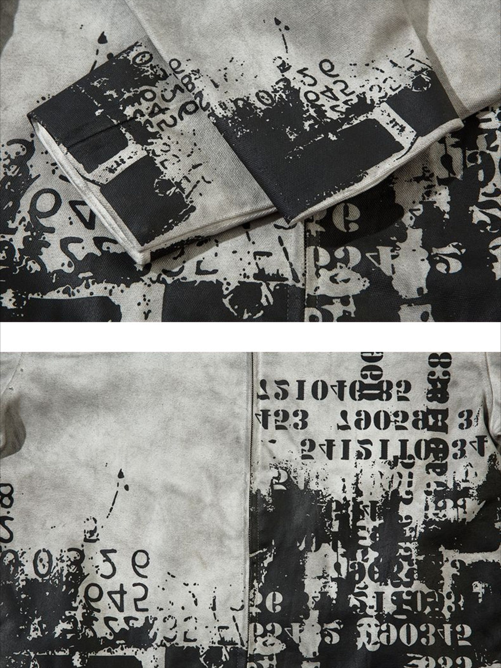 Vintage Letter Print Distressed Short Jacket