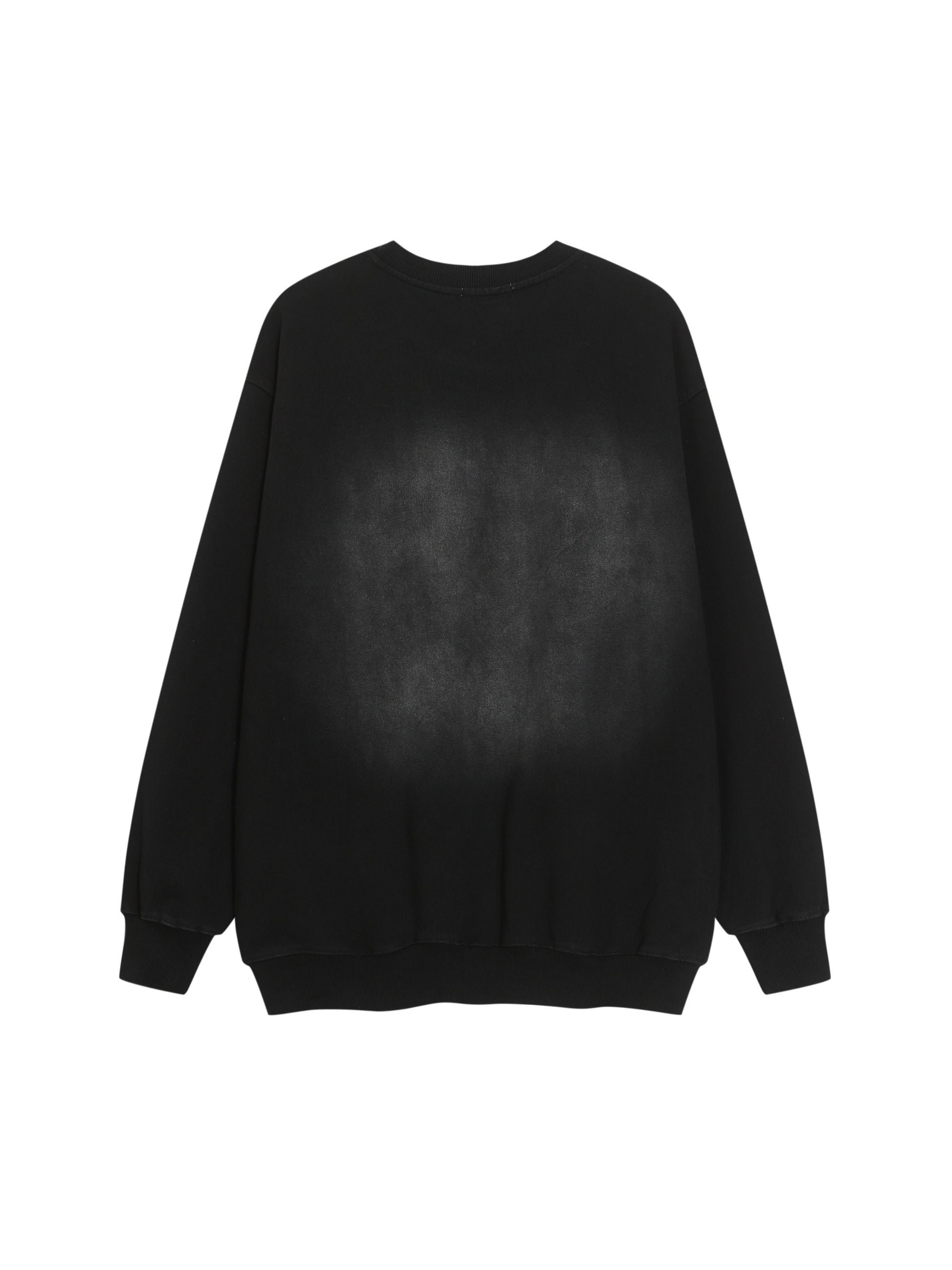 Vintage Dark-themed Washed Print Sweatshirt
