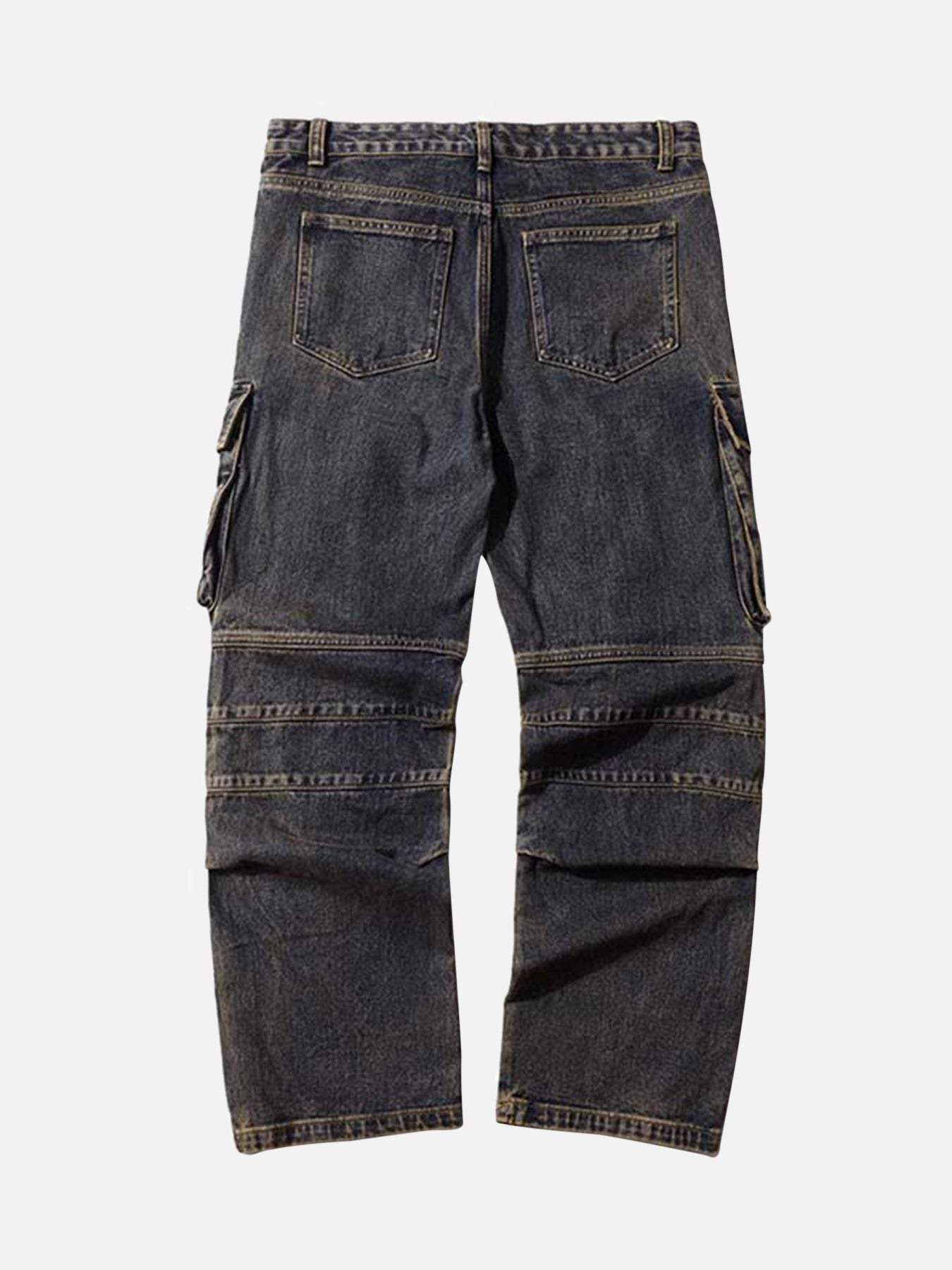 Disguisen Washed And Distressed Multi-pocket Jeans