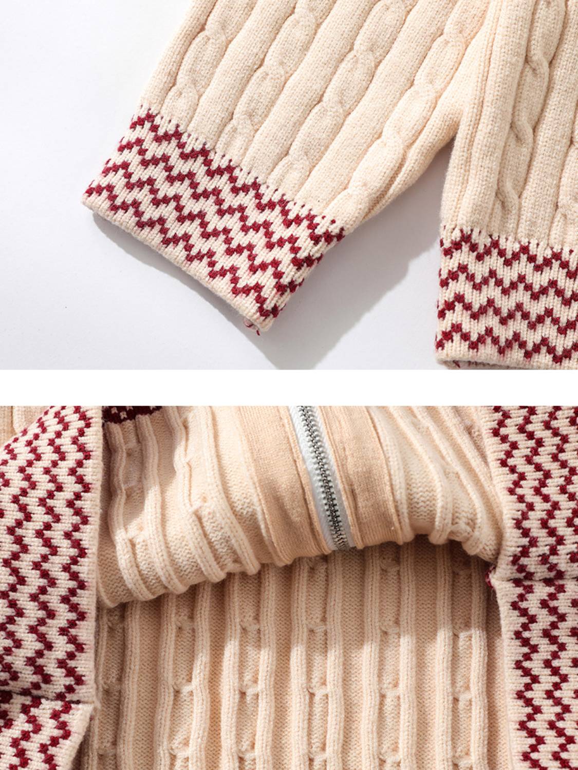 Vintage Embroidery Collision Color Leisure Sweater