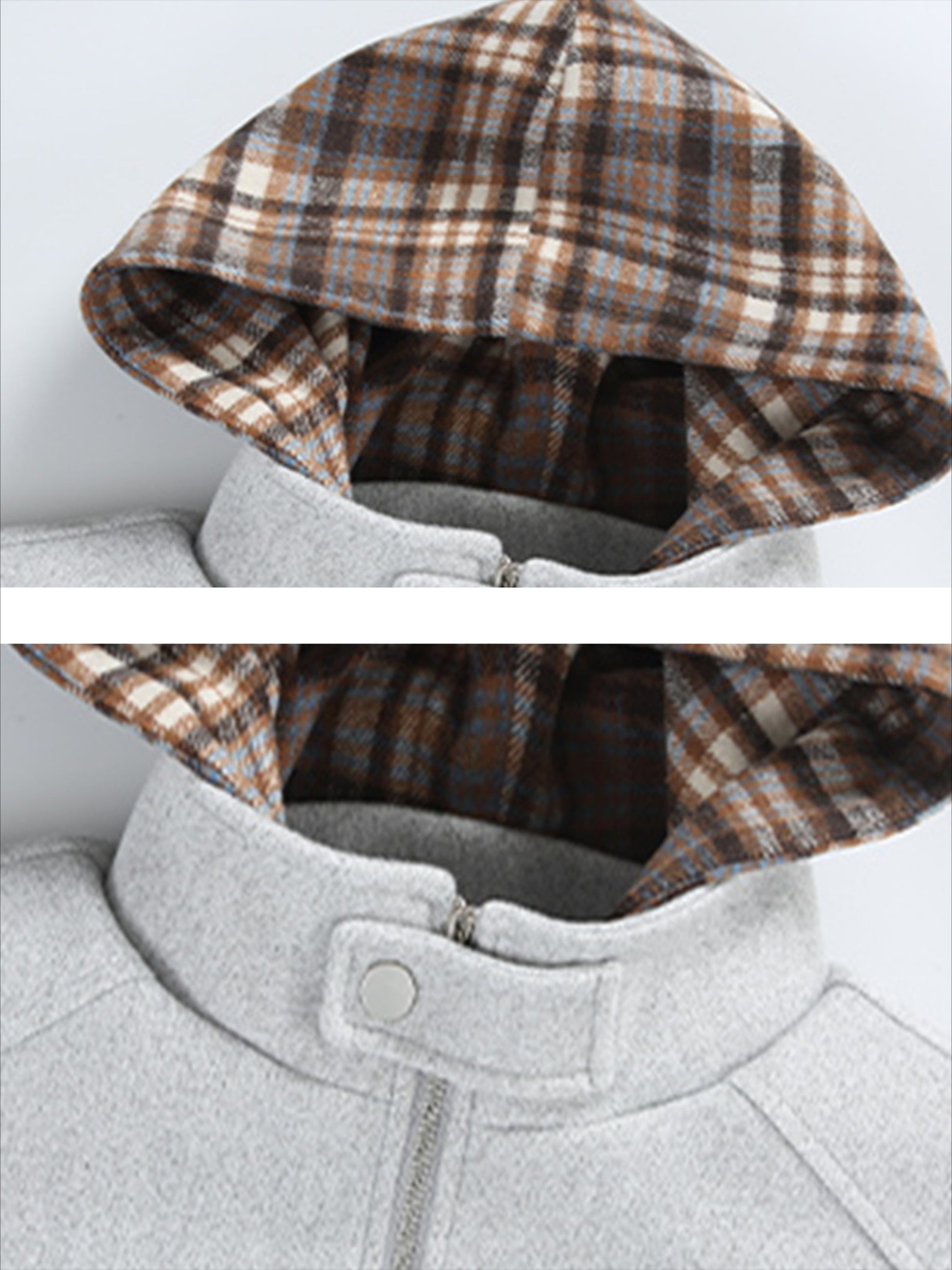 Plaid Panel Hoodie