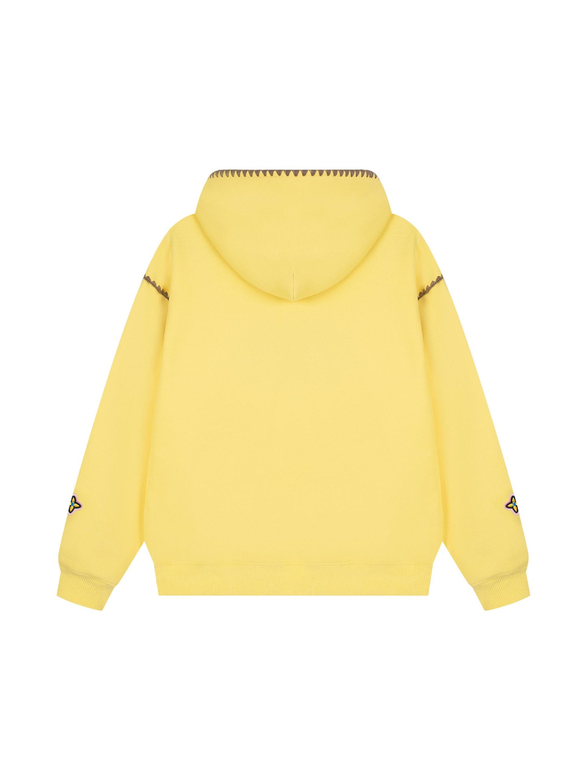 Embroidered Contrast Check Hoodie