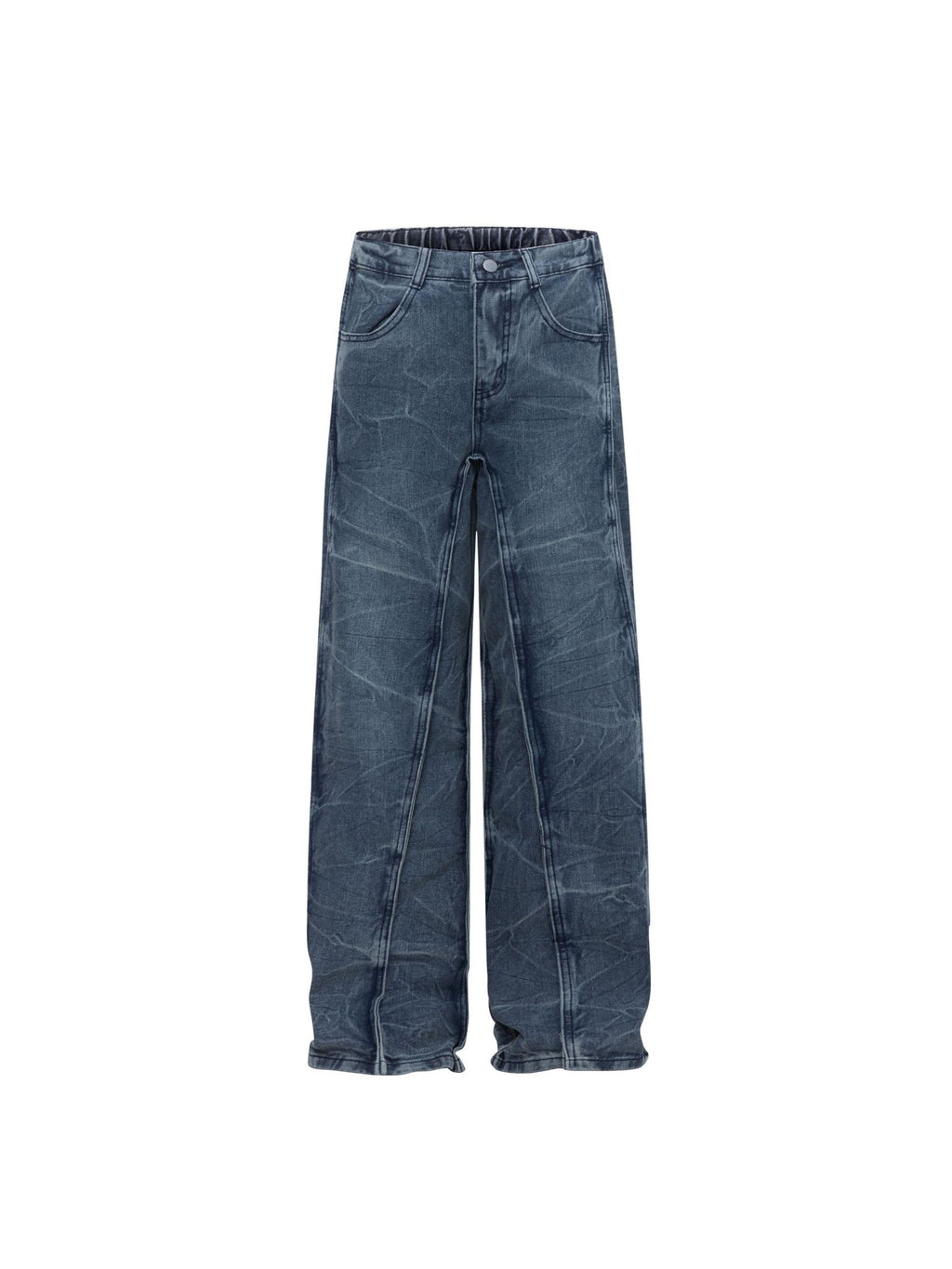 Vintage Washed Irregular Stitching Jeans