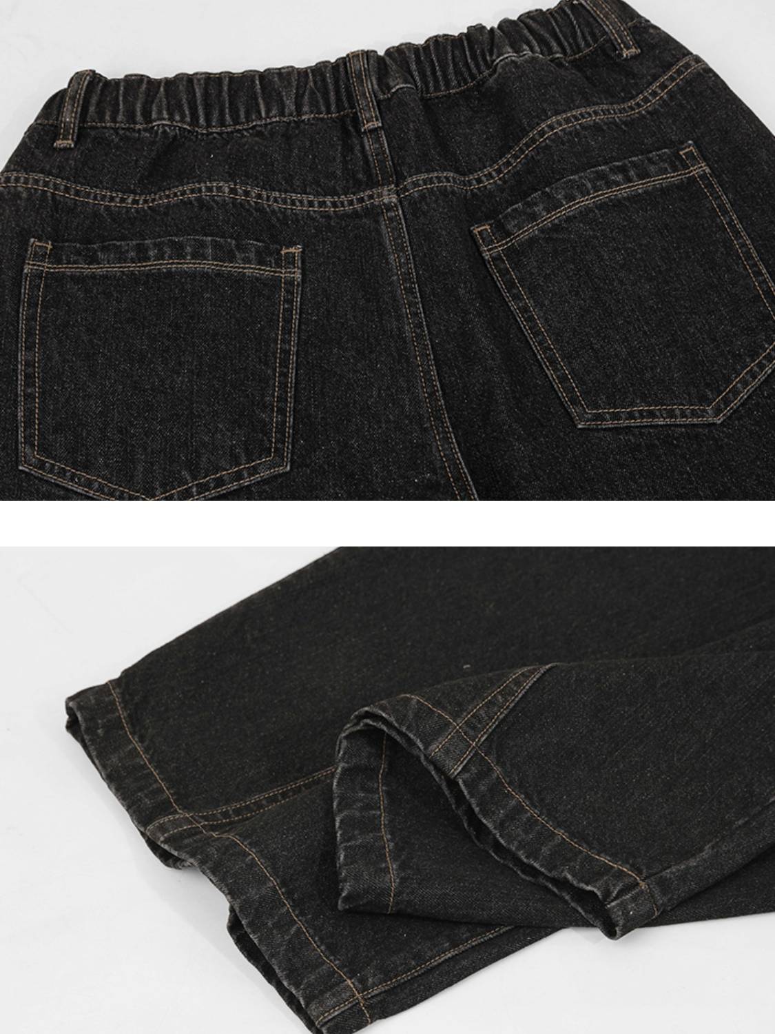 Hip-hop Detachable Square Scarf Silhouette Jeans