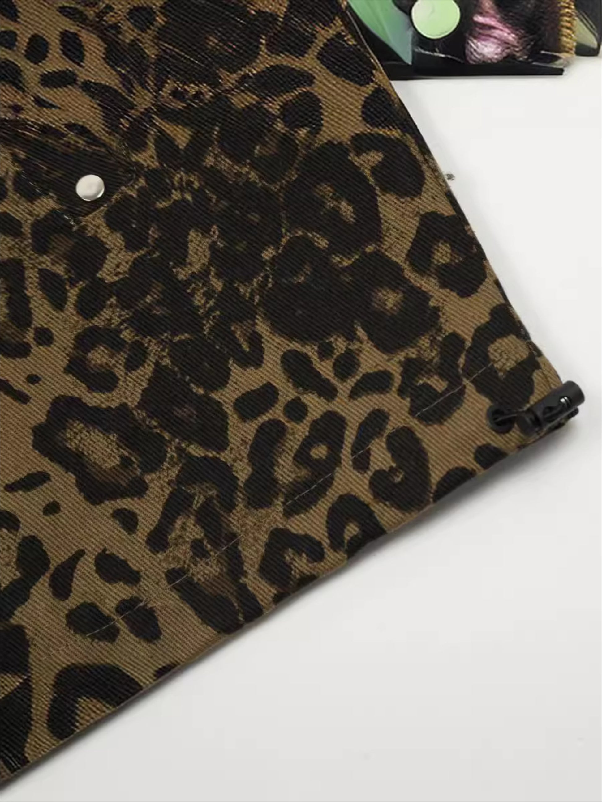 Leopard Print Stand Collar Jacket