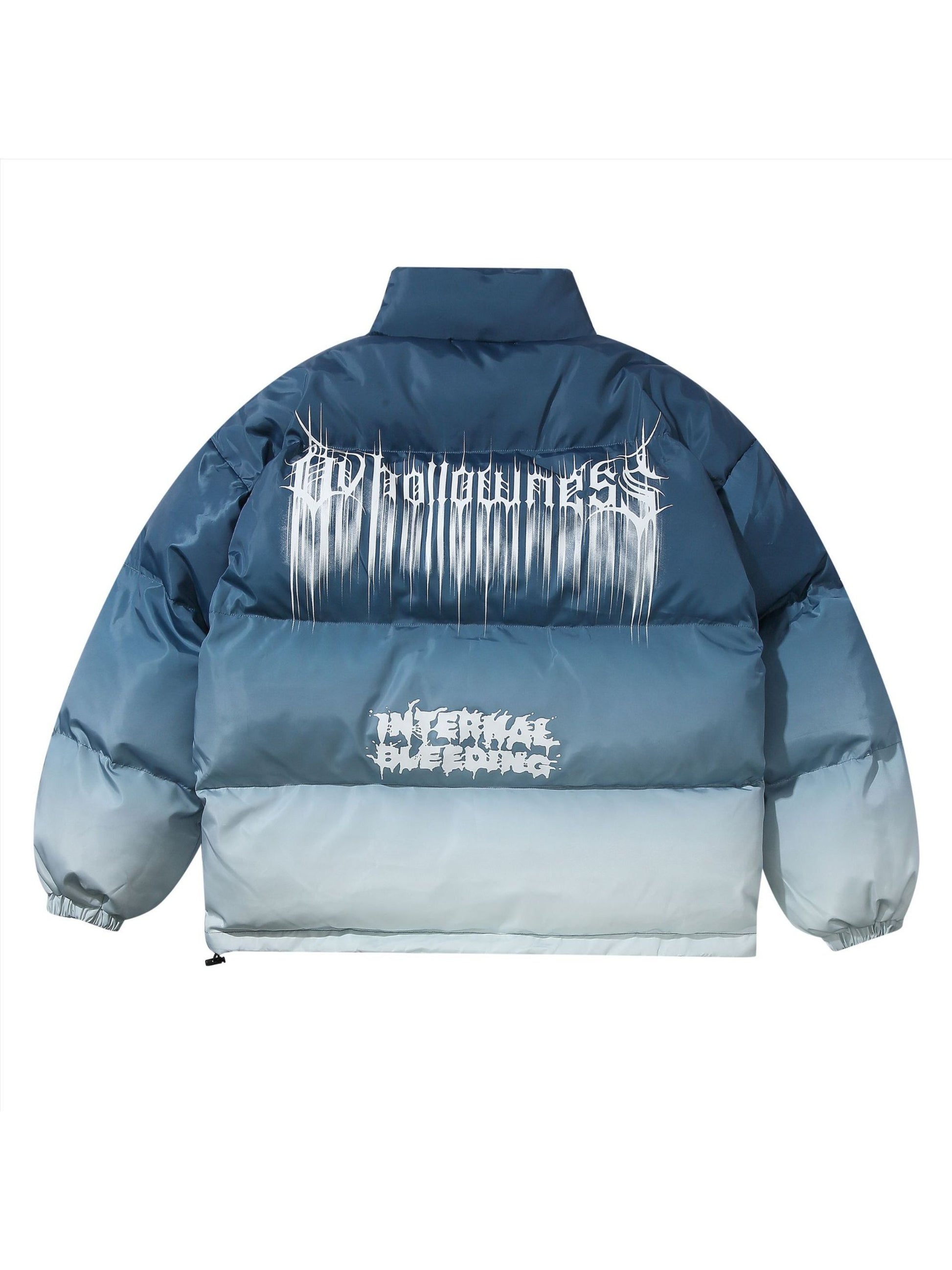 Gradient Blurred Stand Collar Coat