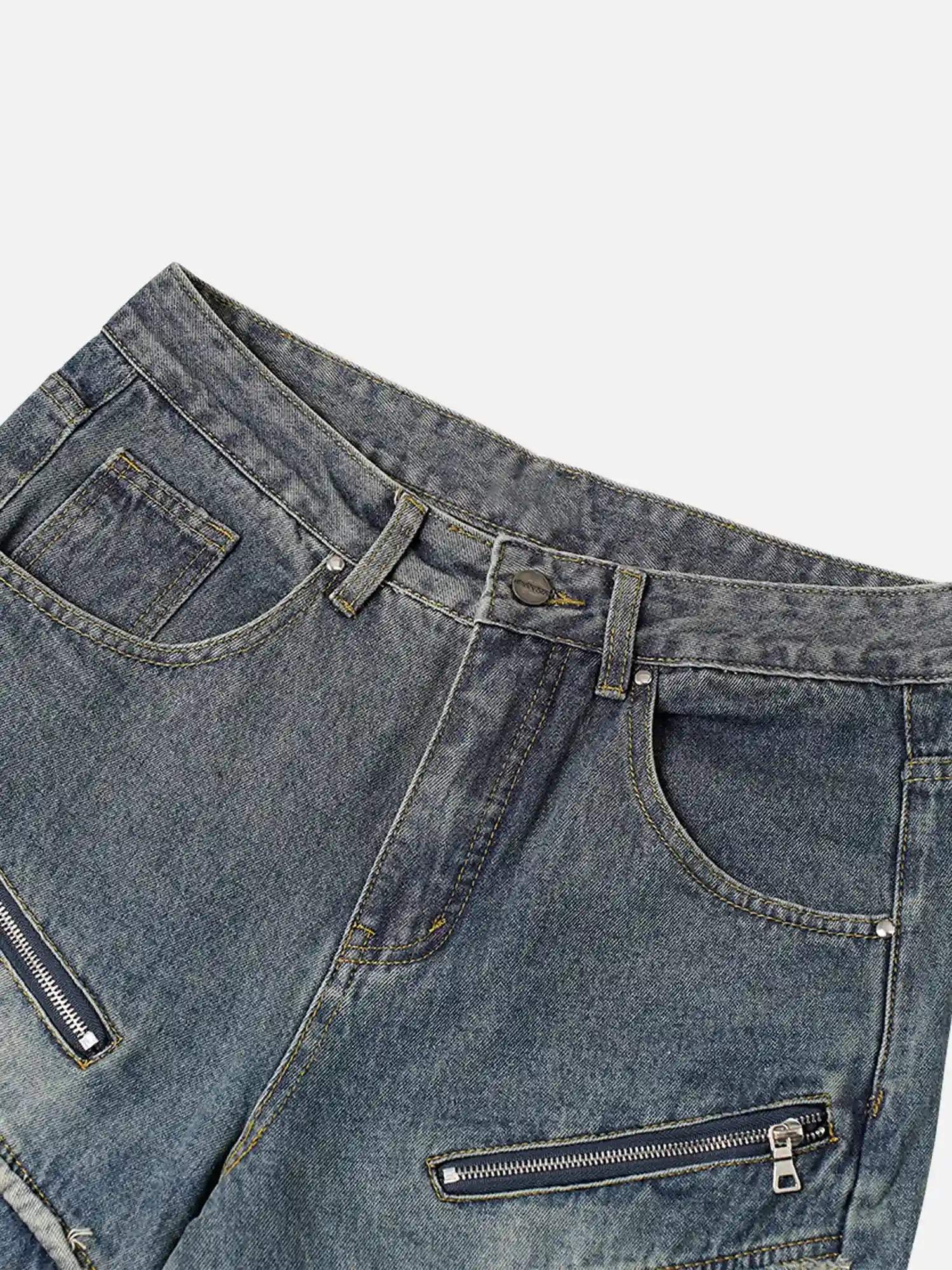 Disguisen American Street Style Washed Distressed Jeans