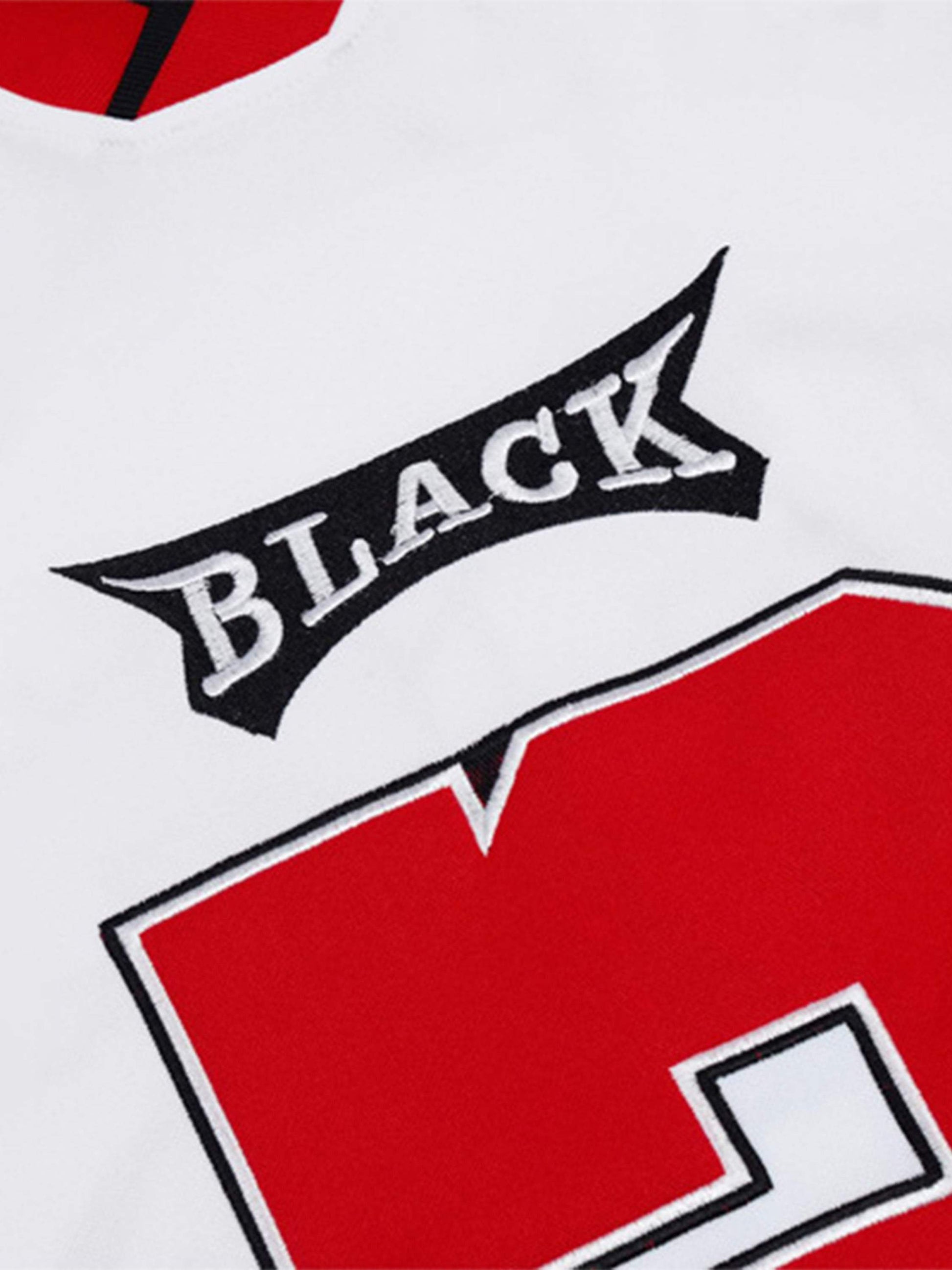 Disguisen V-neck Digital Fabric Embroidered Long Sleeve Sweatshirt