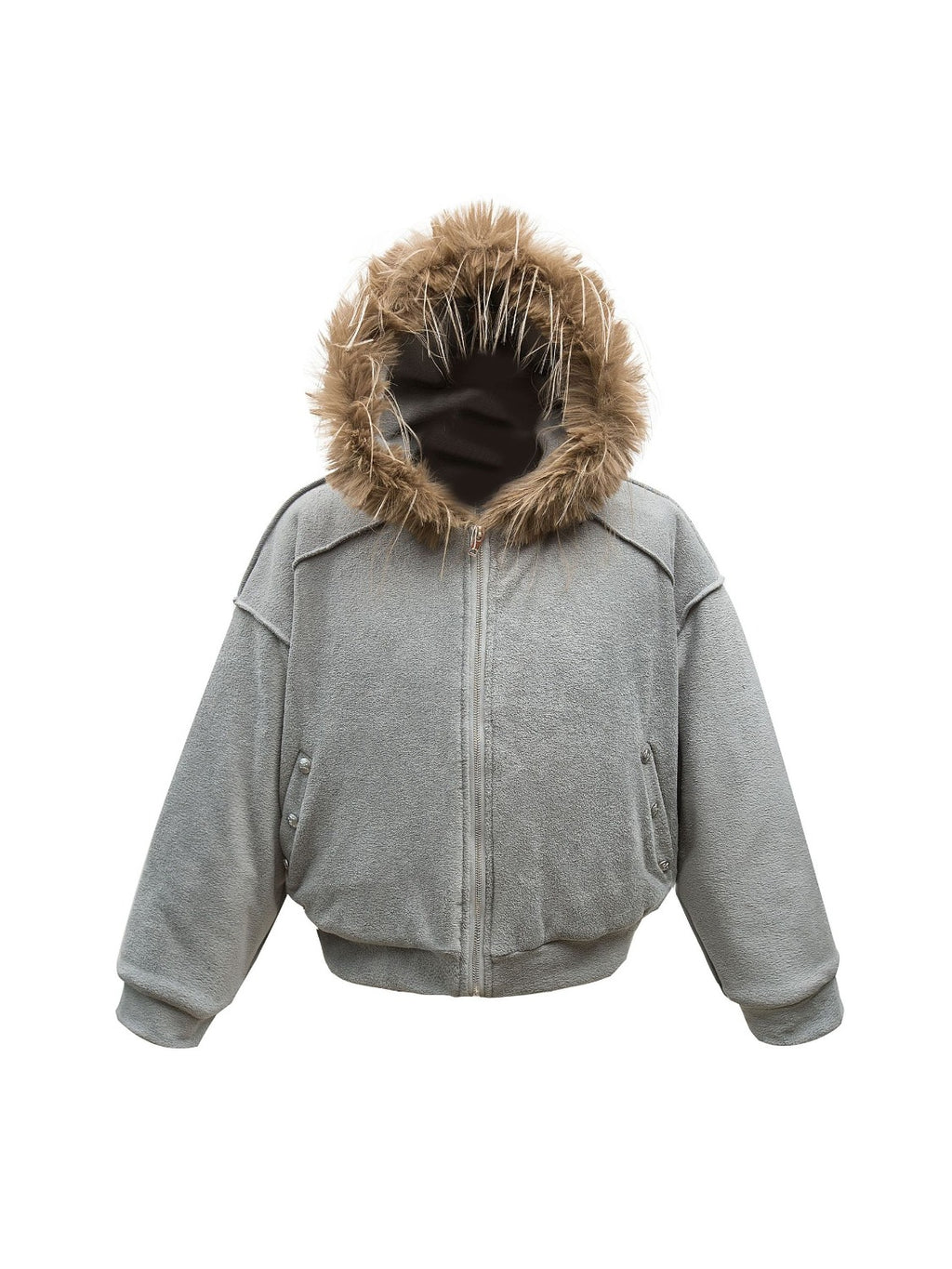 Vintage Clean Fit High Street Fur Collar Jacket