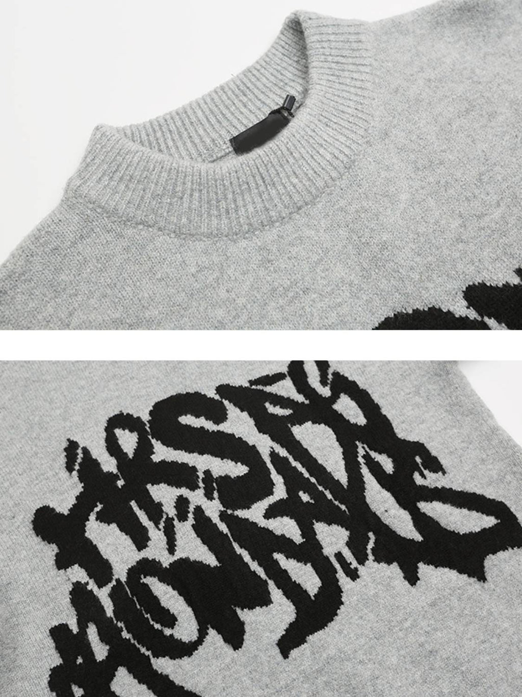 Vintage street Letter Embroidery Sweater