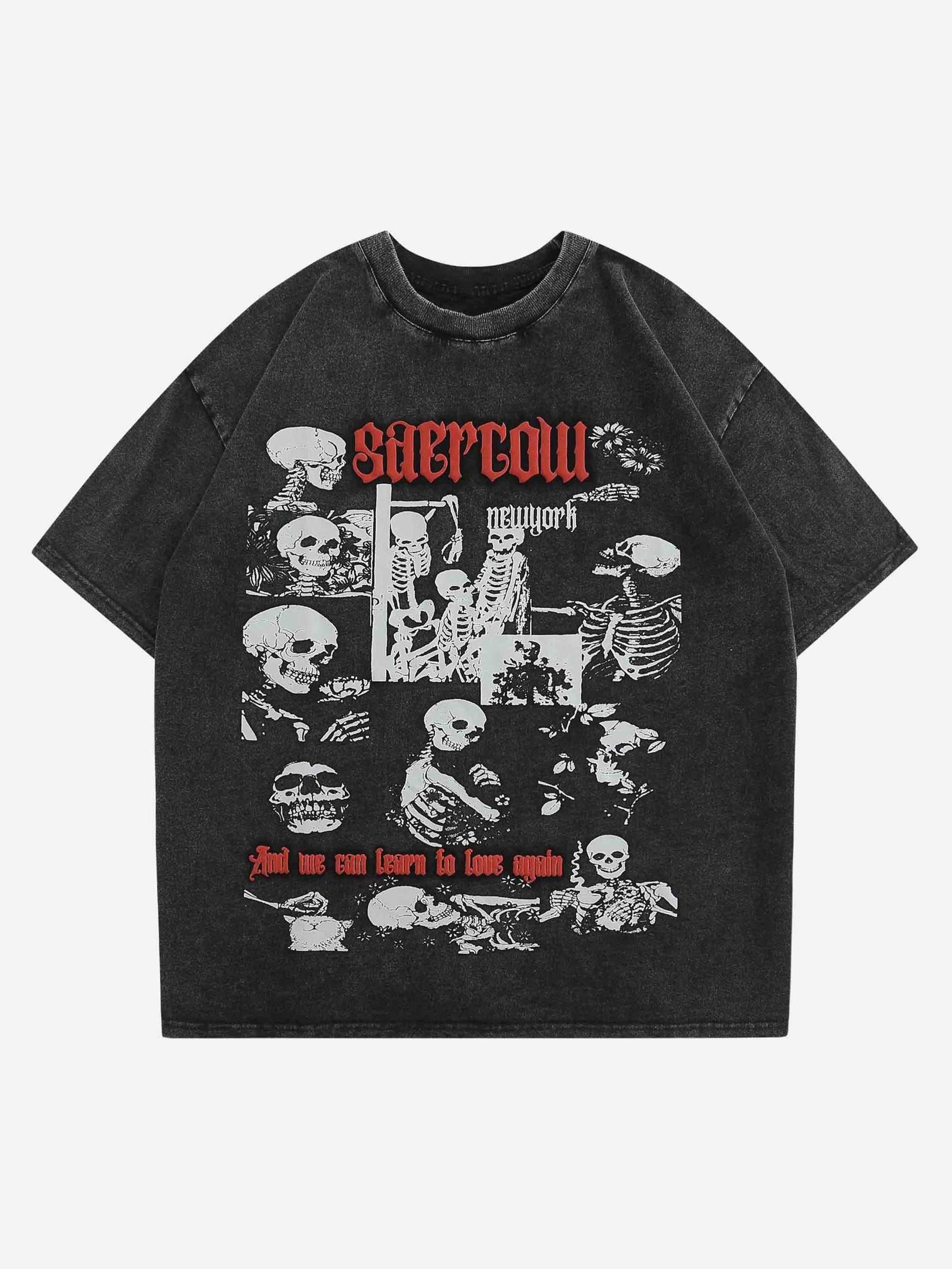 Disguisen American Vintage Washed Skeleton Old T-shirt