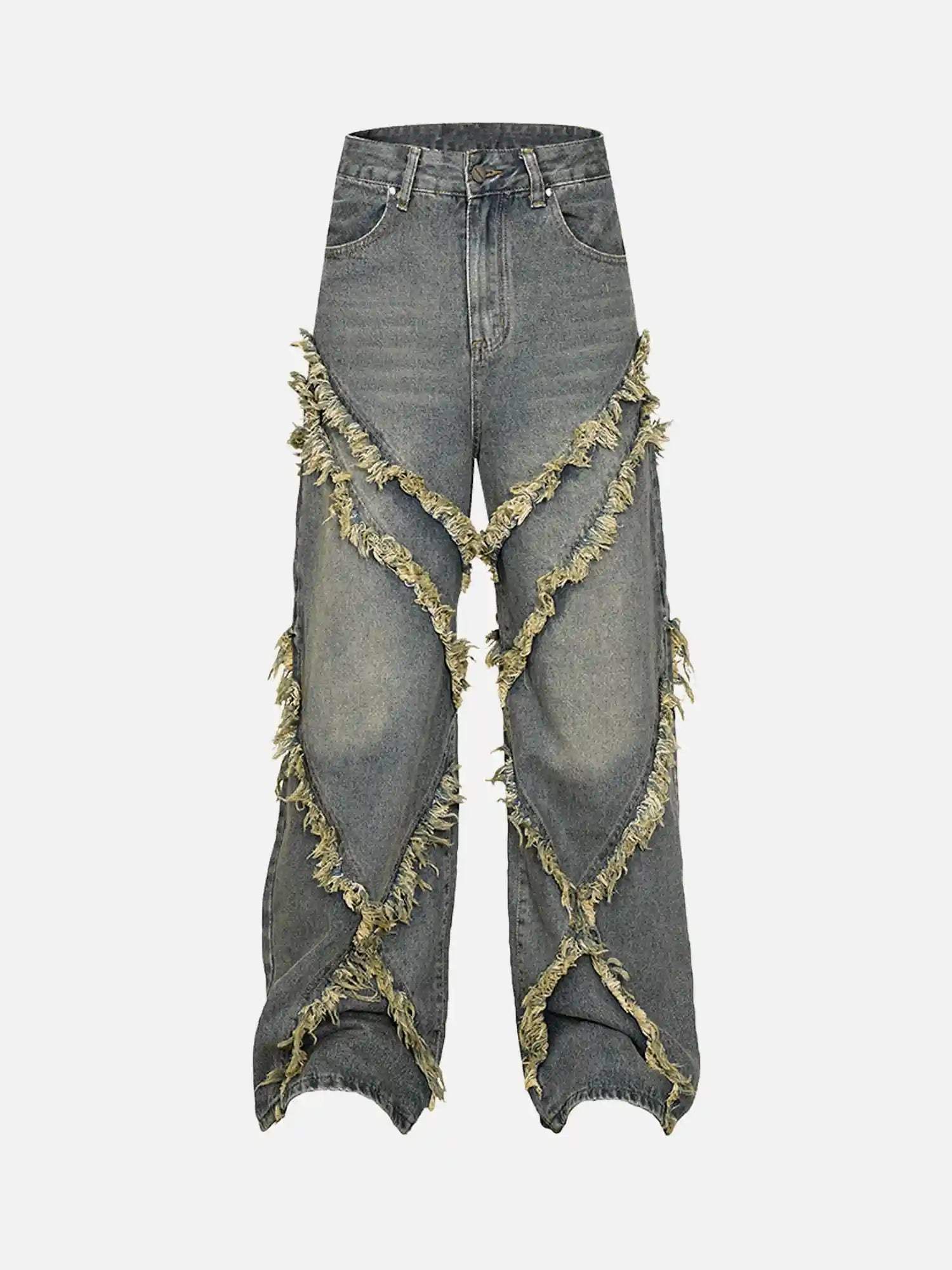 Disguisen High Street Hip Hop Washed Distressed Jeans-2929