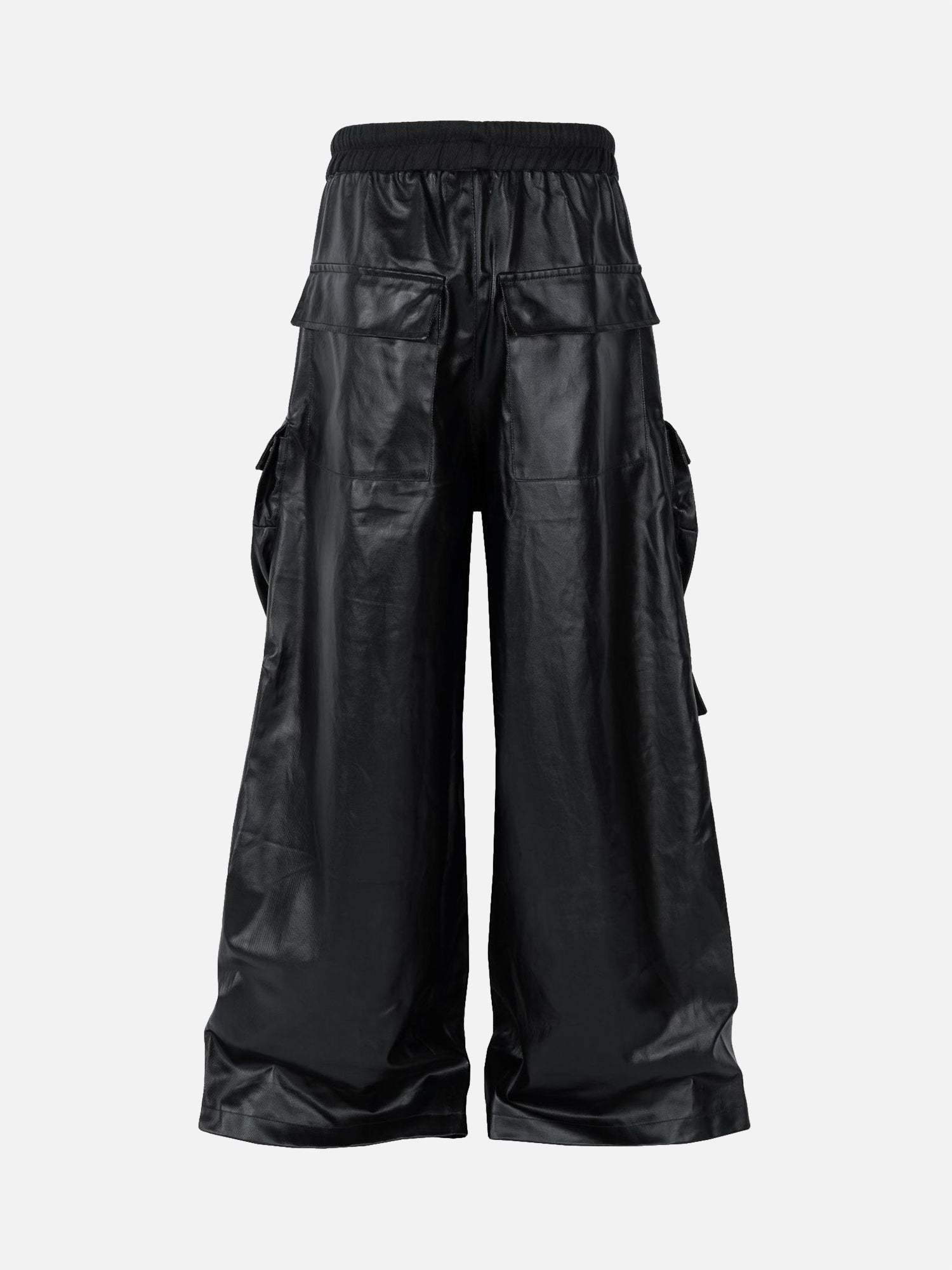 Layered Three-dimensional Pocket Wide-leg Flared Pants-4545