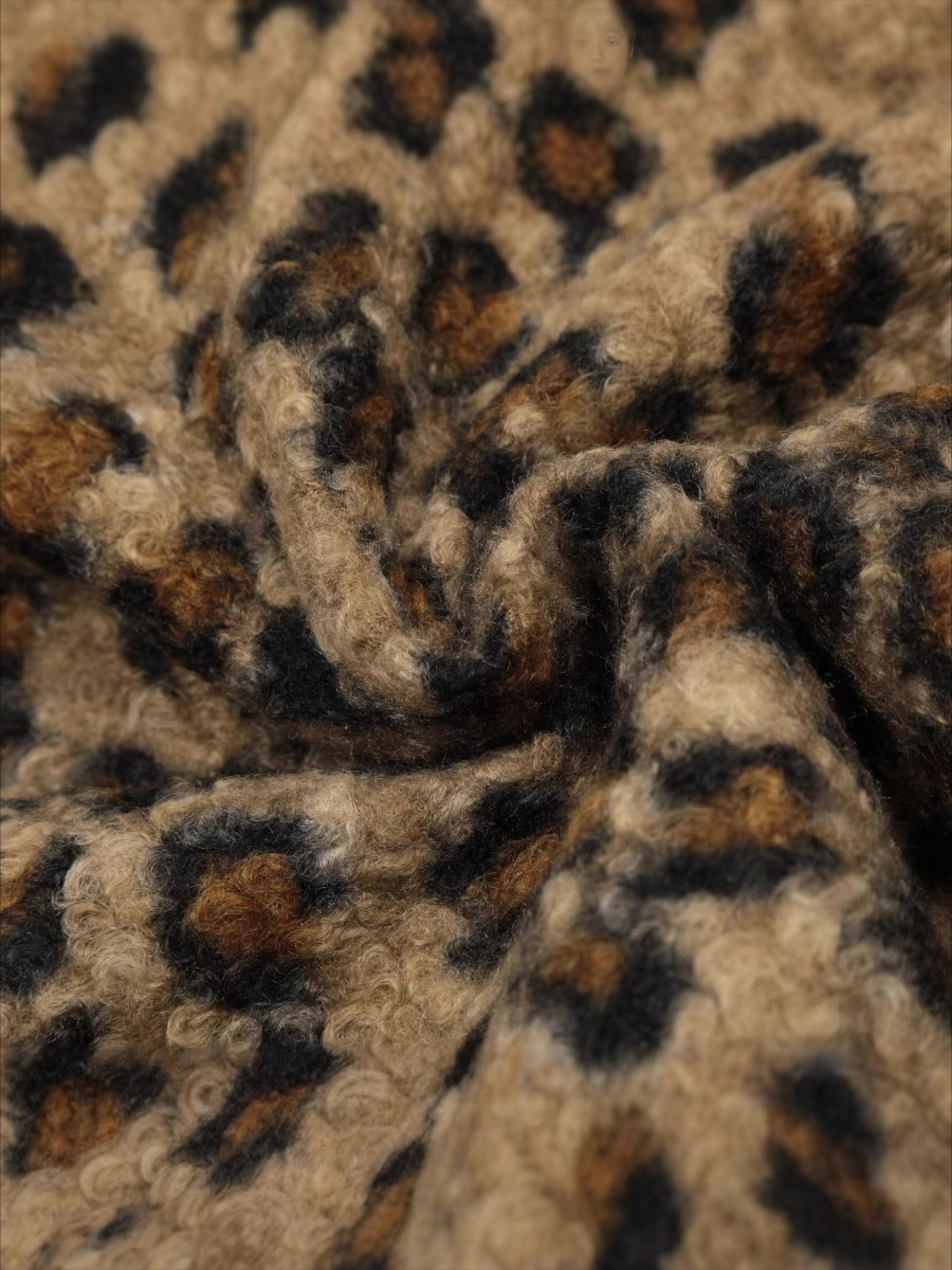Vinatge Leopard Short Plus Fleece coat