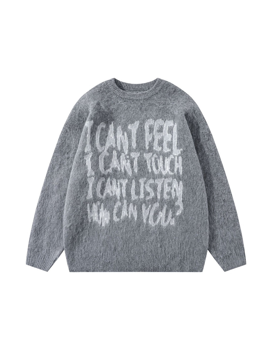 Vintage Print Letter Sweater