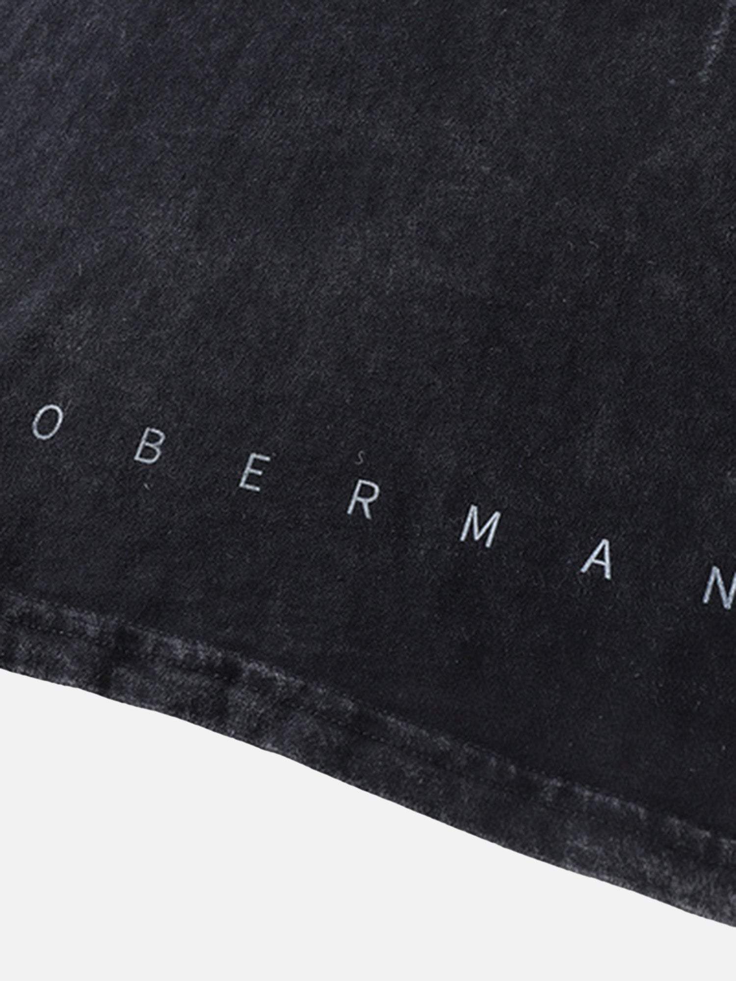 Disguisen Retro Hip-hop Doberman Print T-shirt