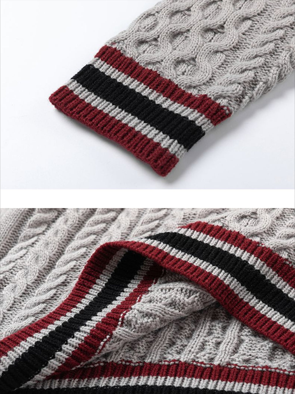 Colorblock Lettering V-Neck Sweater