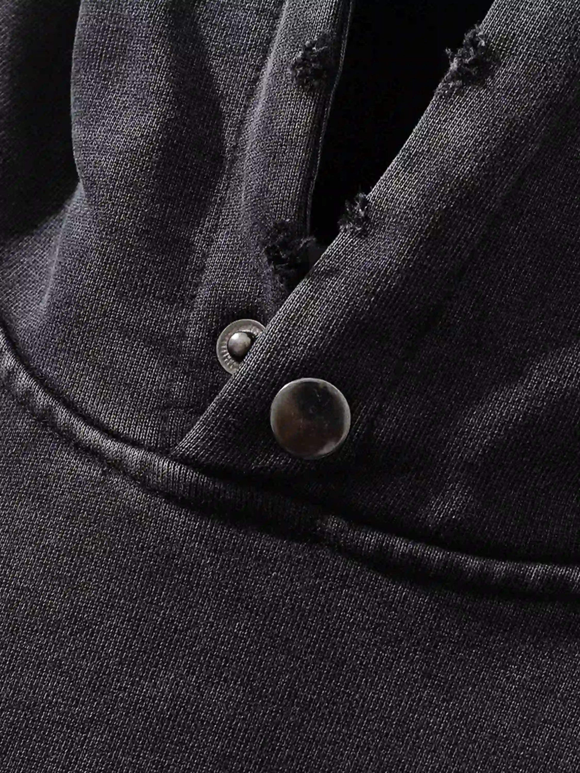 Disguisen Character Portrait Old Hip-Hop Loose Worn Hoodie