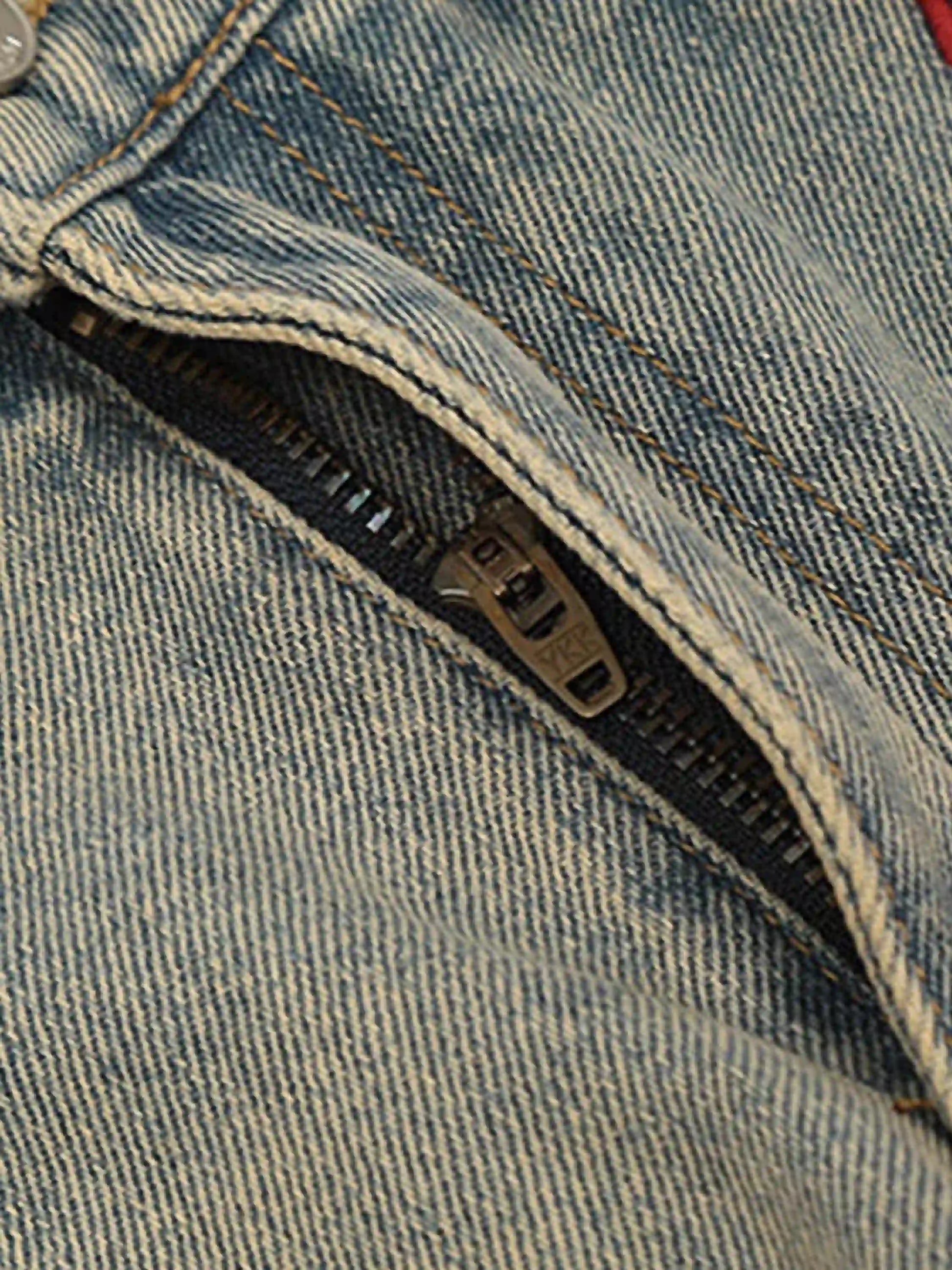 Disguisen American Retro Hip-Hop Chain Embroidery Jeans