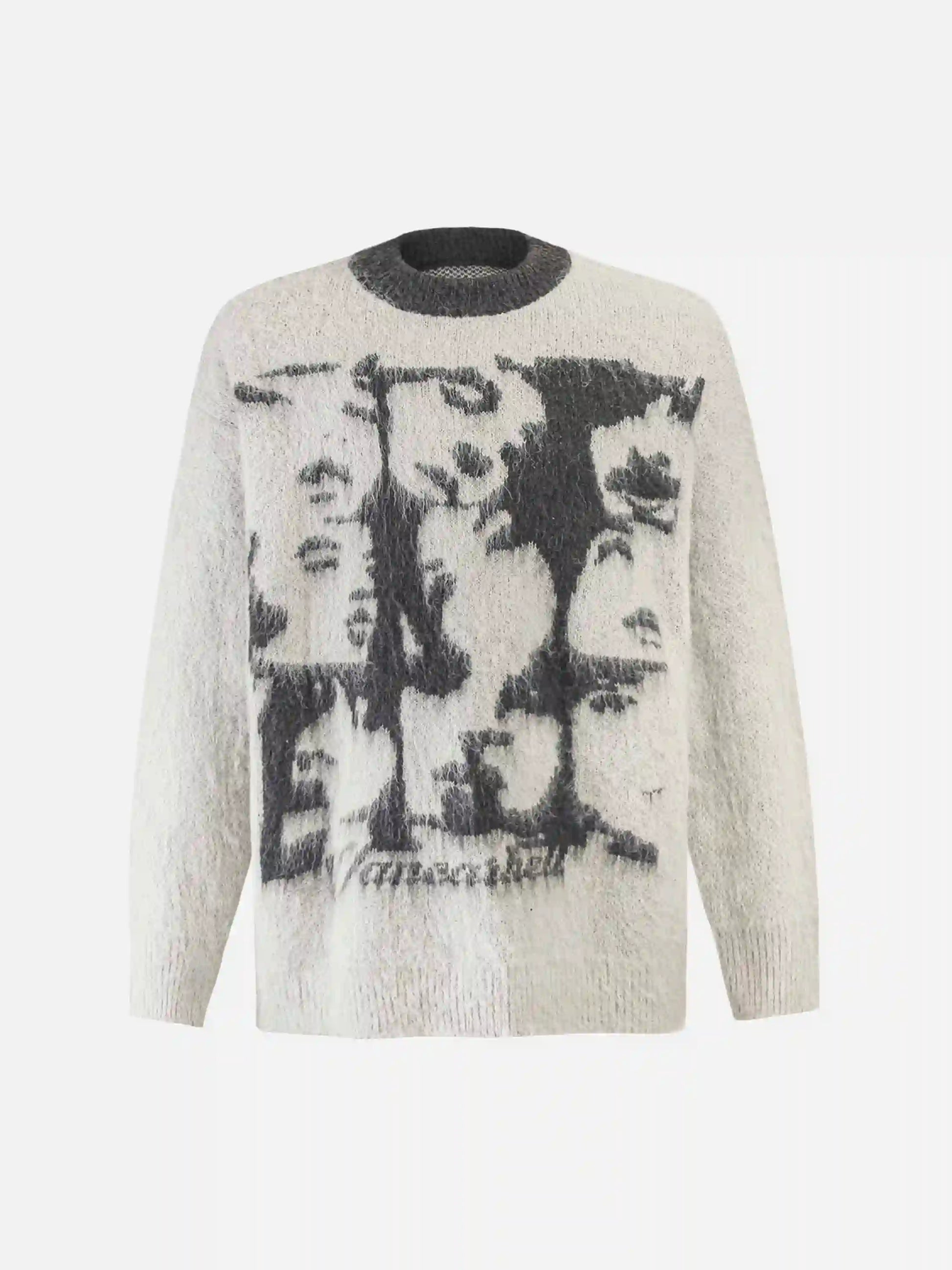 Disguisen Facial Pattern Mohair Sweater